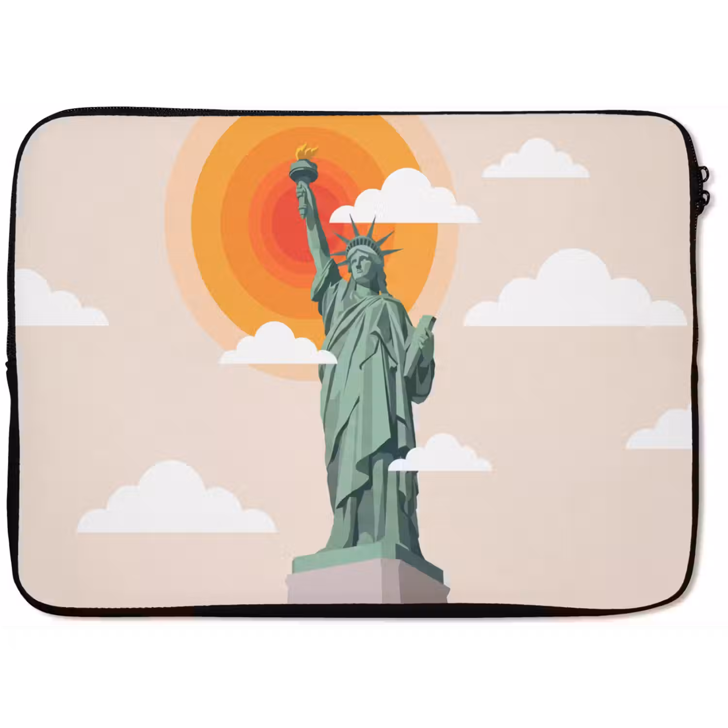 Vrijheidsbeeld - New York - Zon - Modern laptophoes neopreen klein -zkaufland3dotto