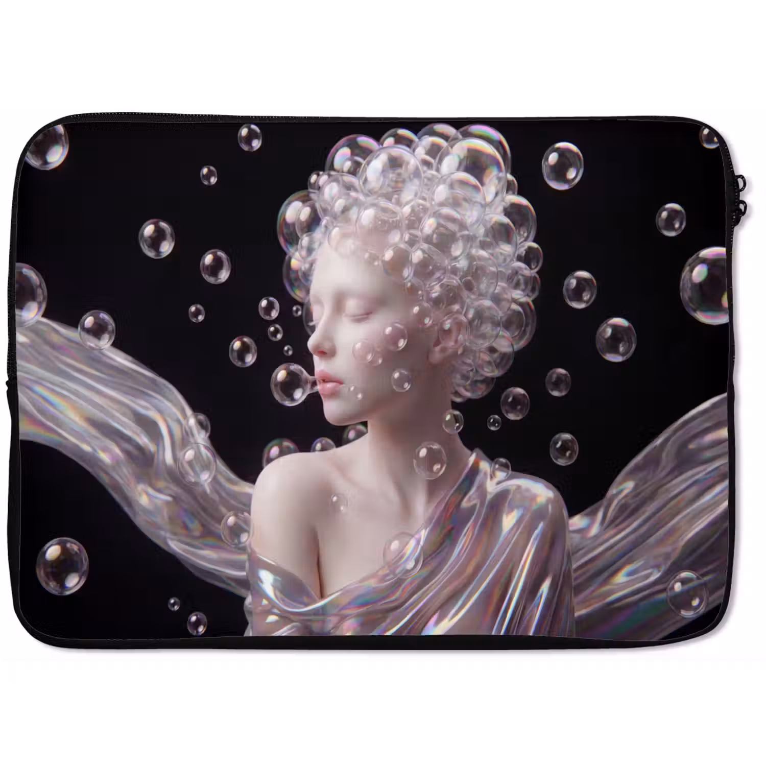 Vrouw - Bellen - Abstract - Kleurrijk laptophoes neopreen klein -zkaufland3dotto