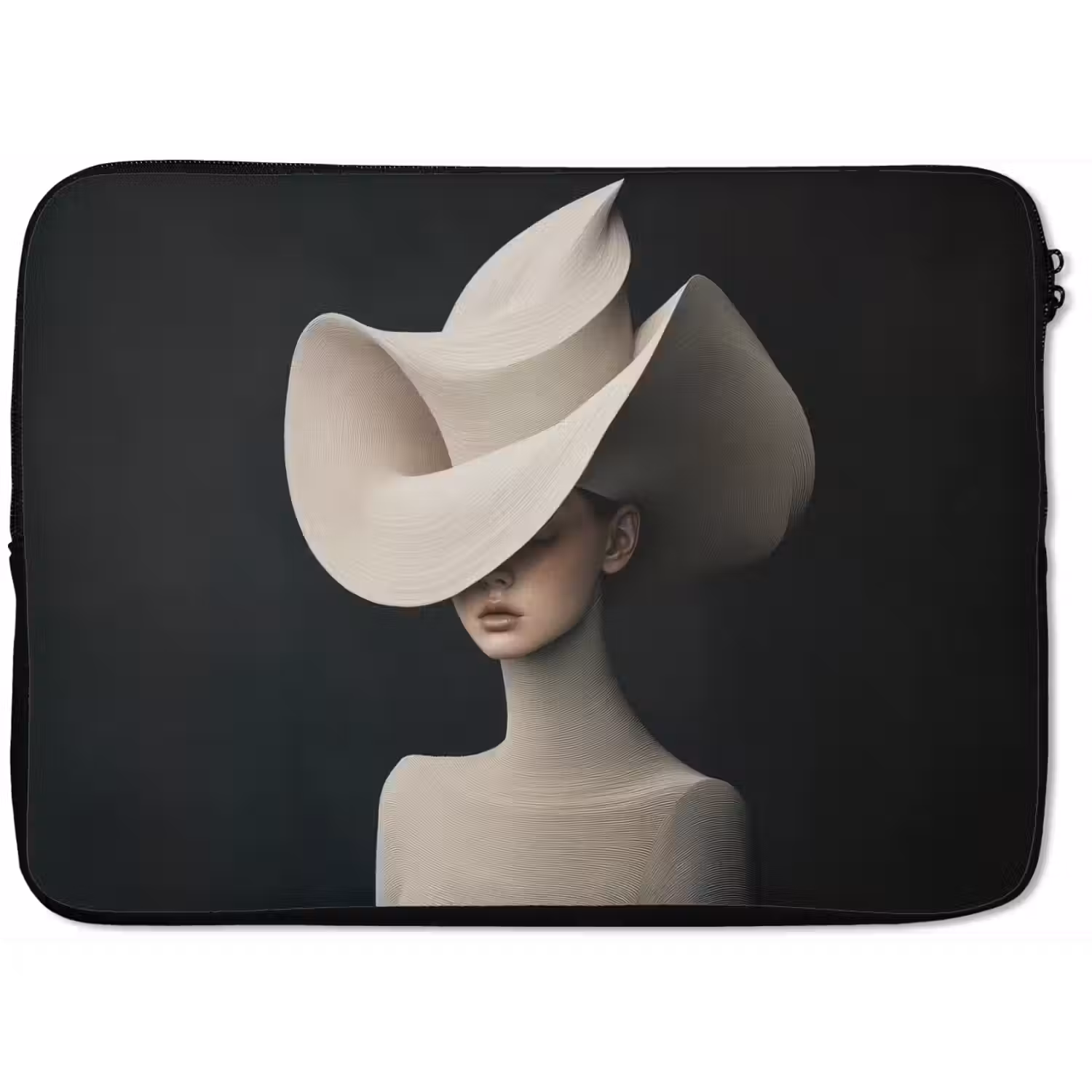Vrouw - Golvende - Hoed laptophoes neopreen klein -zkaufland3dotto