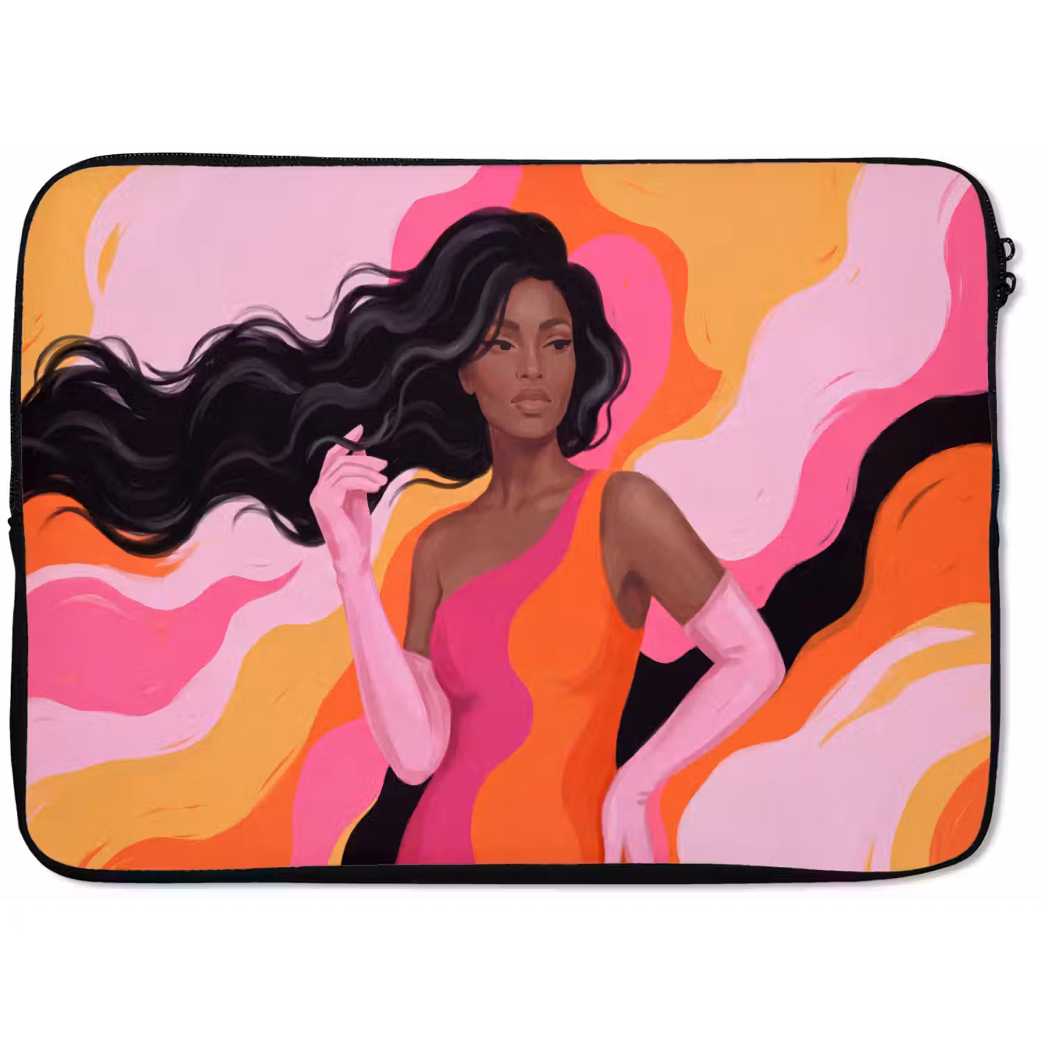 Vrouw - Portret - Kleurrijk - Modern - Kunst laptophoes neopreen klein -zkaufland3dotto