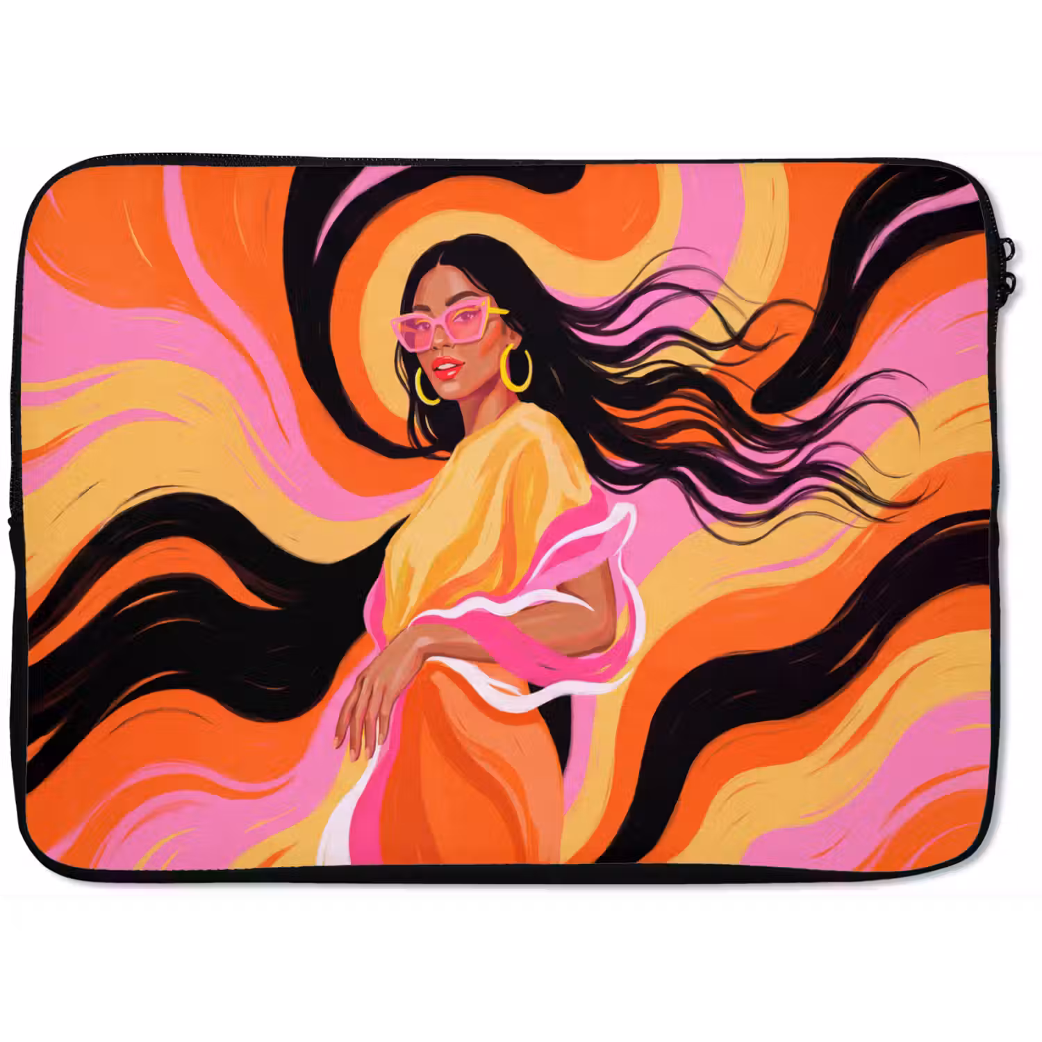 Vrouw - Zonnebril - Abstract - Kleurrijk laptophoes neopreen klein -zkaufland3dotto