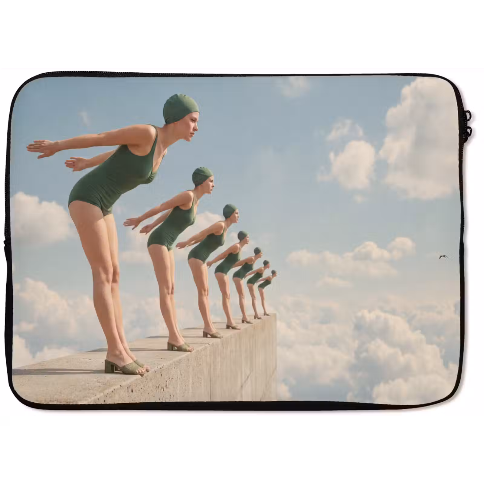 Laptophoes Vrouwen - Duikhouding - Wolken - Vrouwen - Duikhouding - Wolken laptophoes neopreen klein