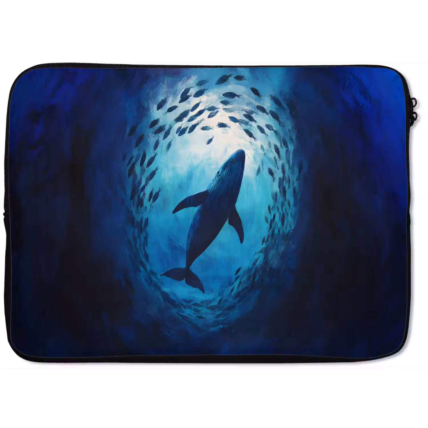 Walvis - Vissen - Donkerblauw laptophoes neopreen klein -zkaufland3dotto