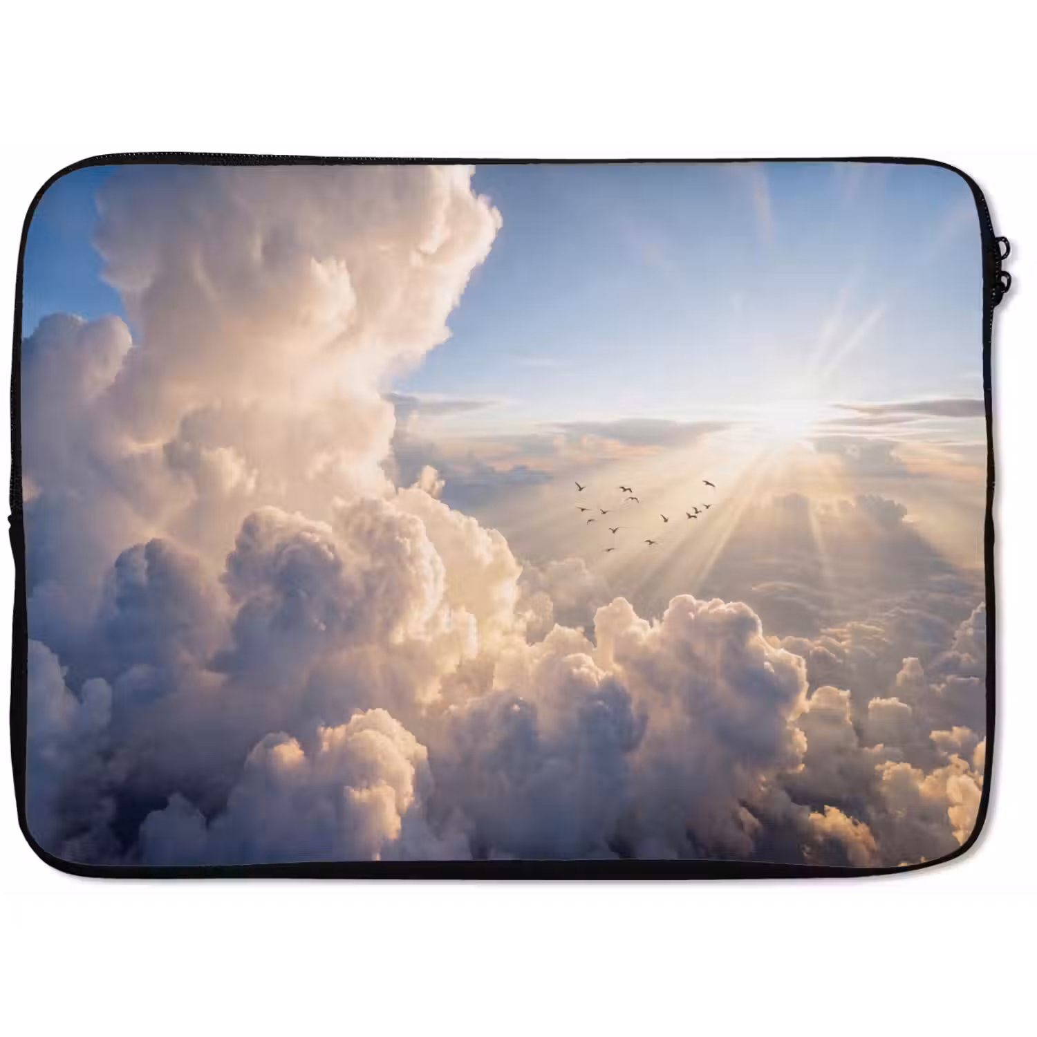 Wolken - Zonnestralen - Natuur - Wit laptophoes neopreen klein -zkaufland3dotto