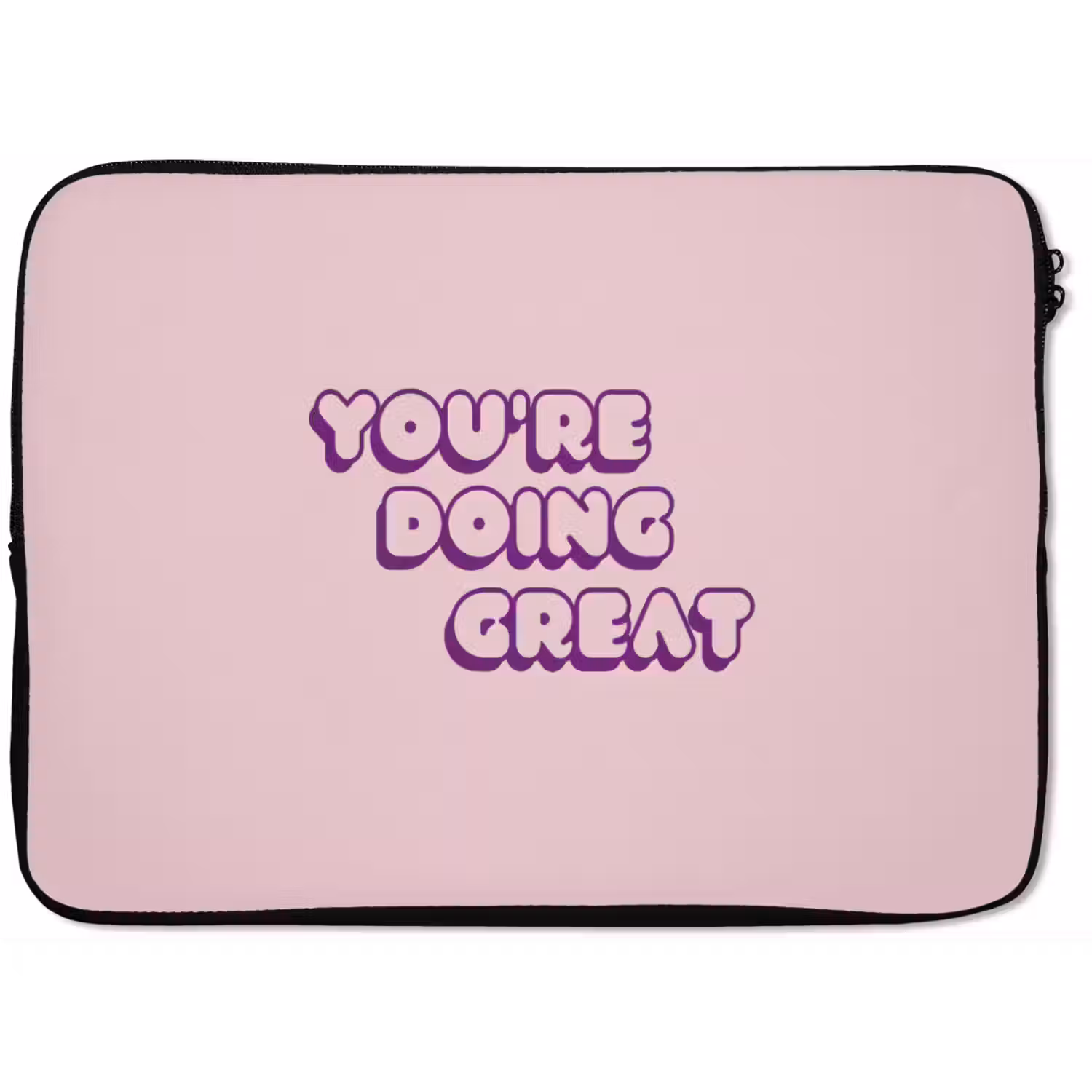 You're doing great - Roze - Bubble letters laptophoes neopreen klein -zkaufland3dotto