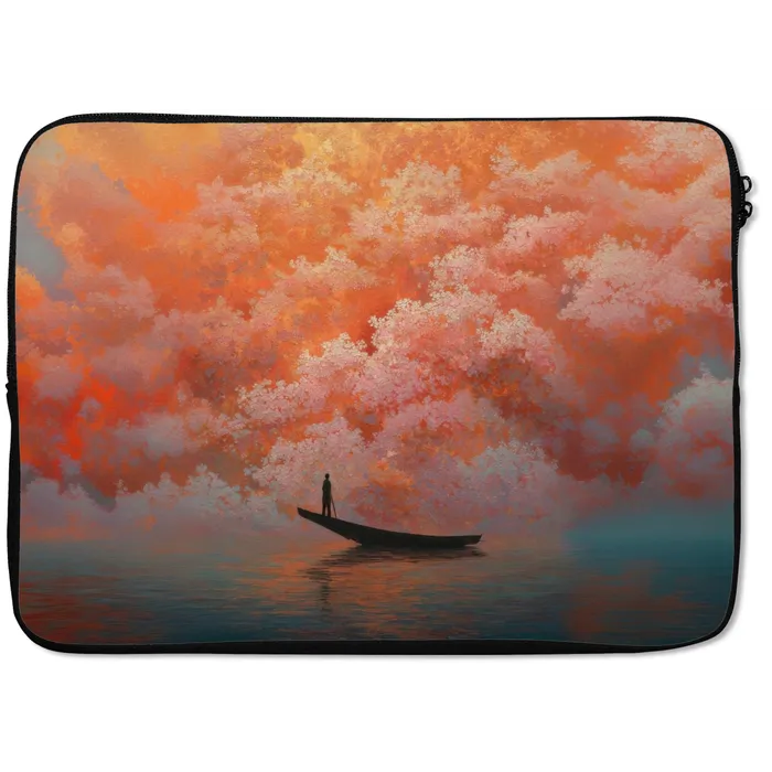 Zee - Boot - Wolken - Oranje laptophoes neopreen klein -zkaufland3dotto