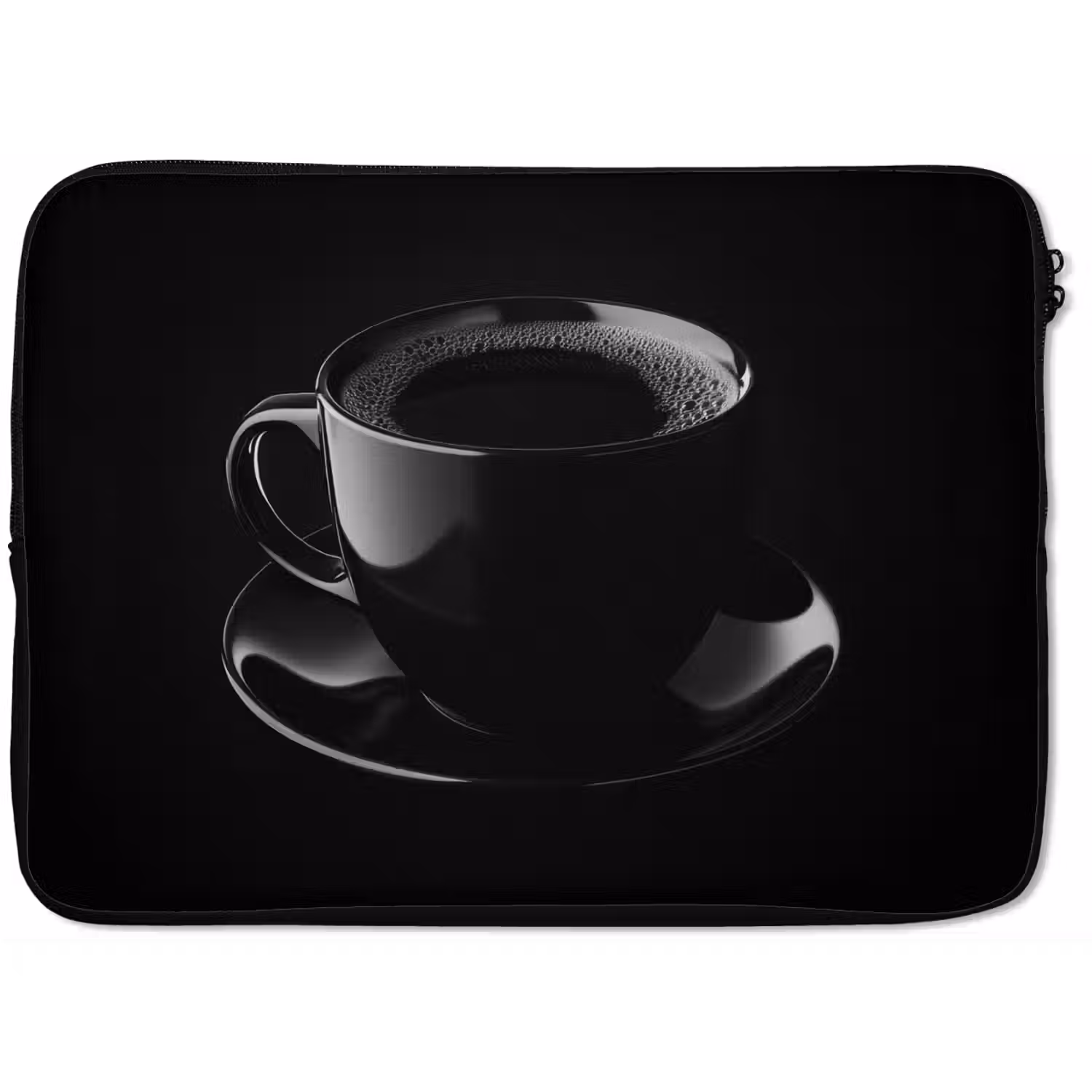 Zwart - Koffie - Kopje laptophoes neopreen klein -zkaufland3dotto