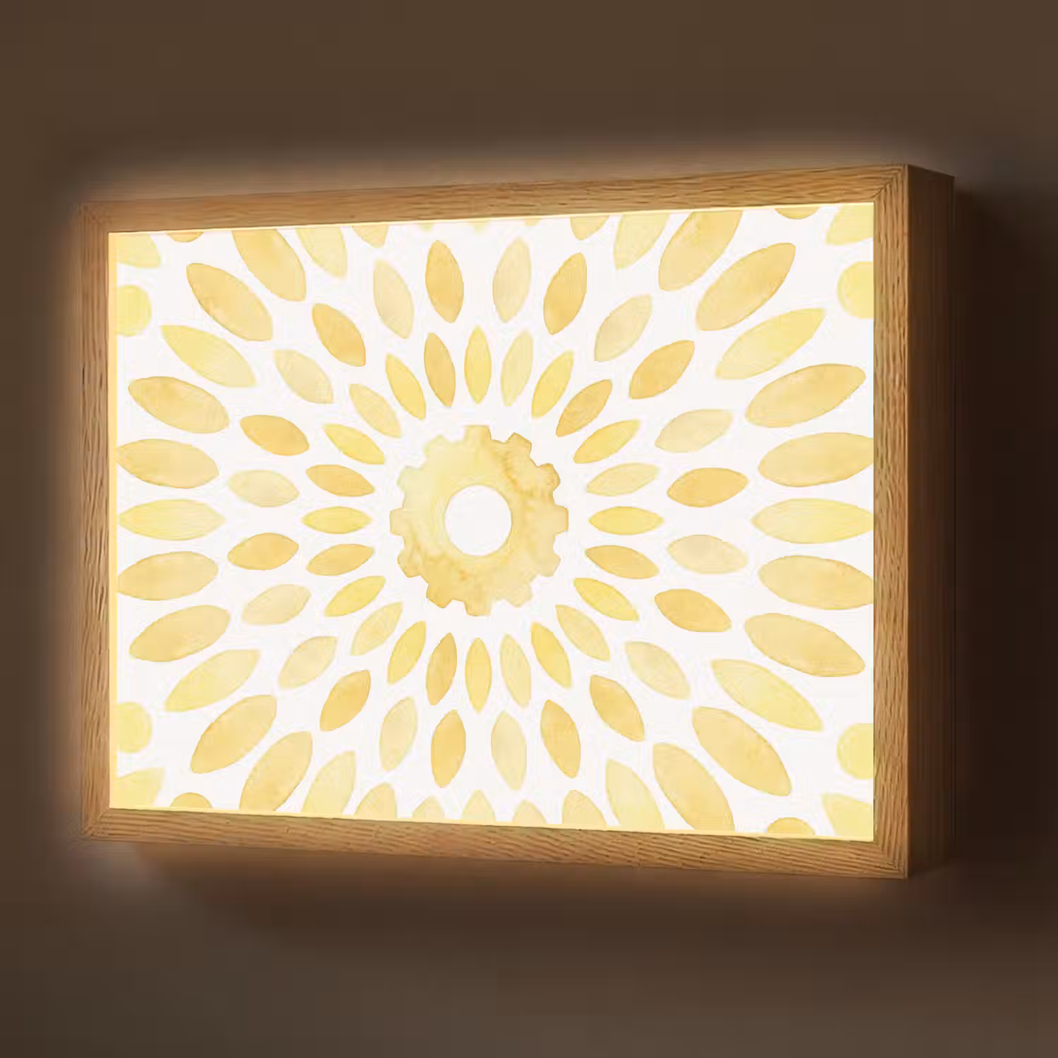 Abstract - Geometrisch - Stralend - Geel Light Box met batterij (Wandlamp) middel -z3d_website