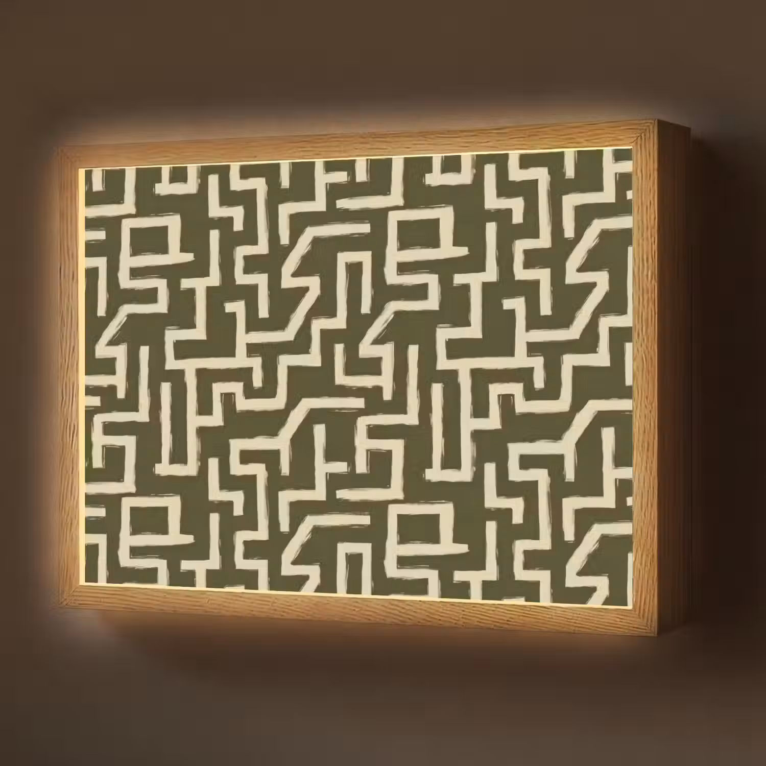 Abstract - Lijnen - Groen Light Box met batterij (Wandlamp) middel 907 -z3d_website