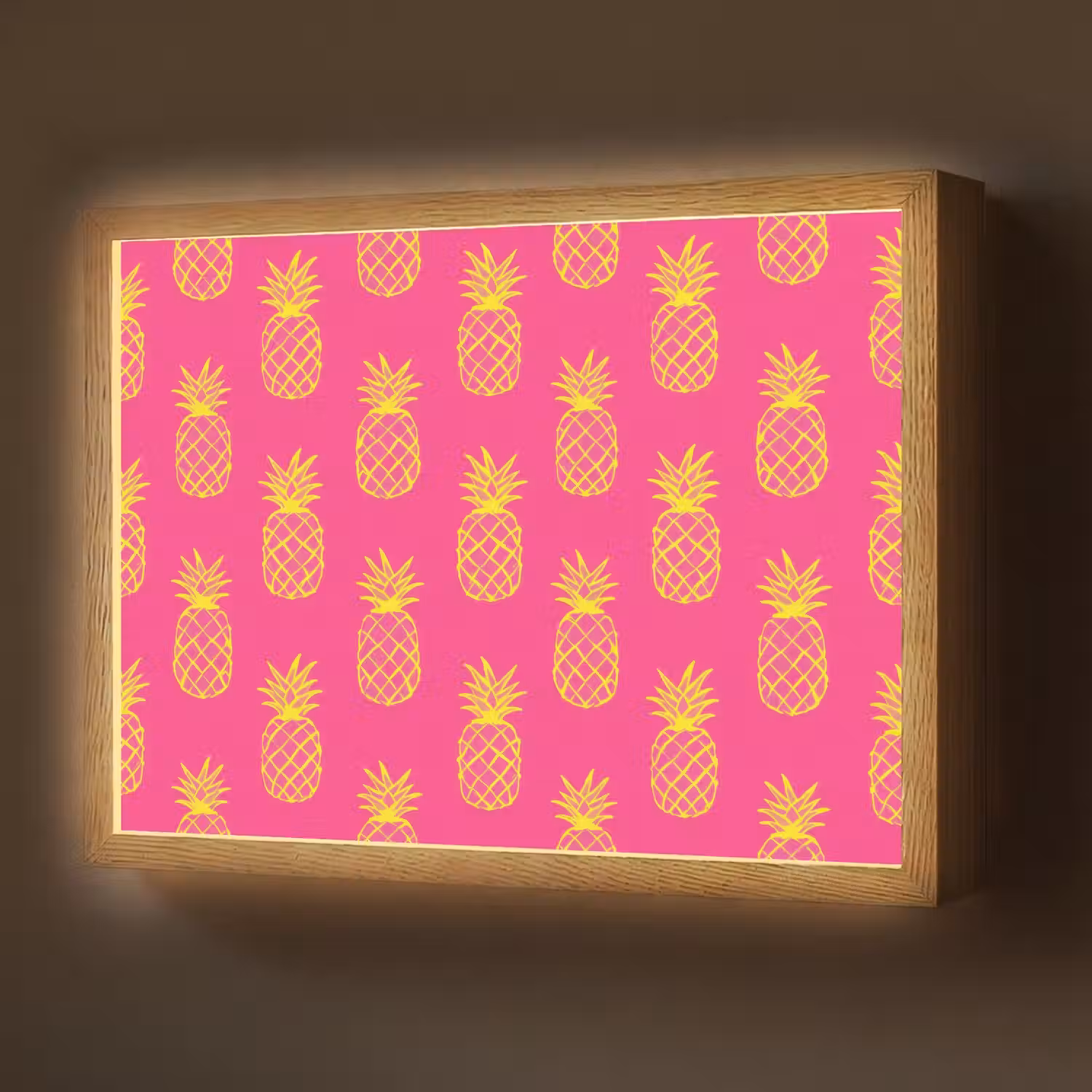 Ananas - Trendy - Roze Light Box met batterij (Wandlamp) middel 907 -z3d_website
