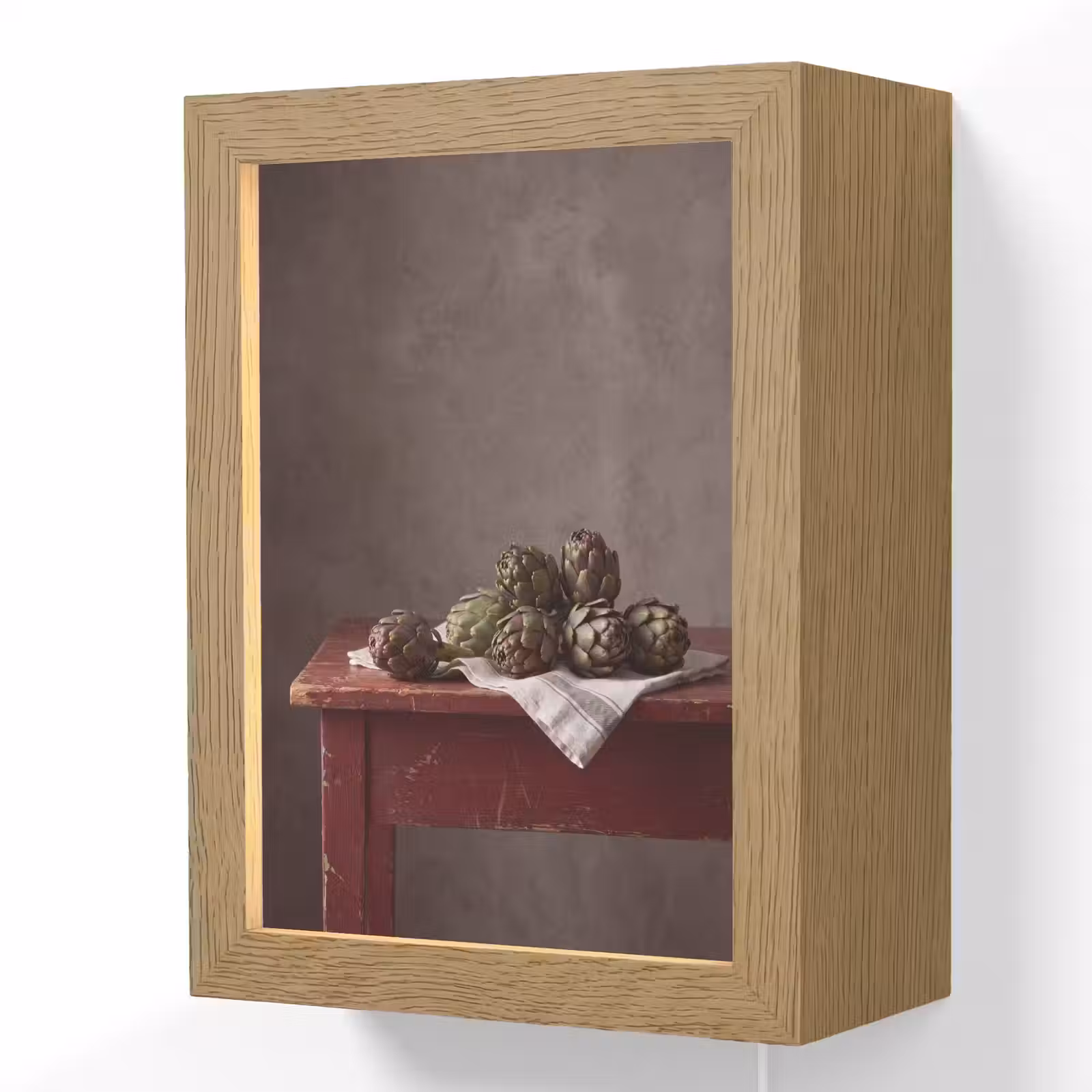 Lightbox - Wandlamp - Artisjok - Eten - Rustiek - Artisjok - Eten - Rustiek Light Box met kabel (Wandlamp) klein