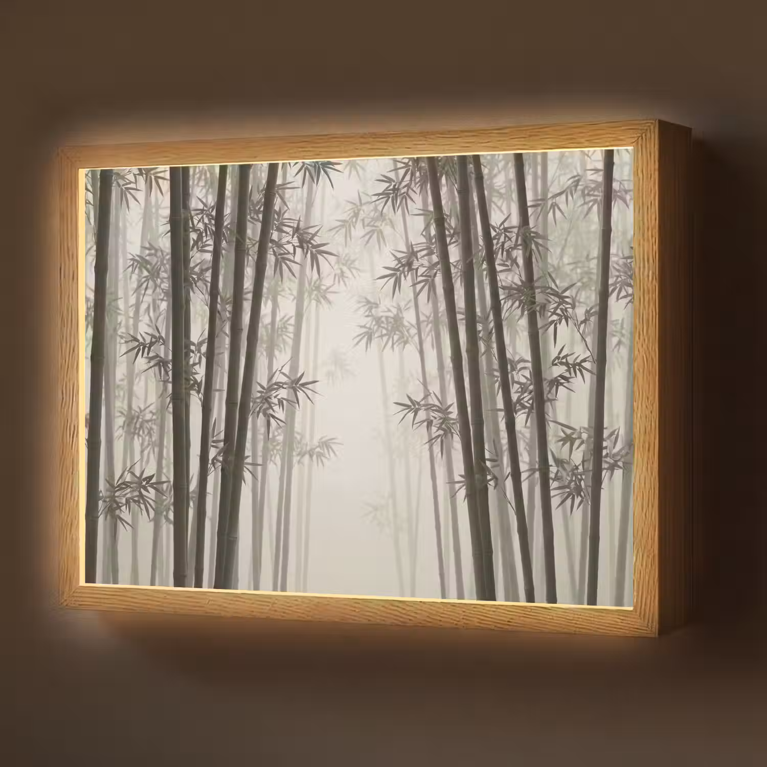 Bamboe - Bos - Mist - Natuur Light Box met batterij (Wandlamp) middel -z3d_website