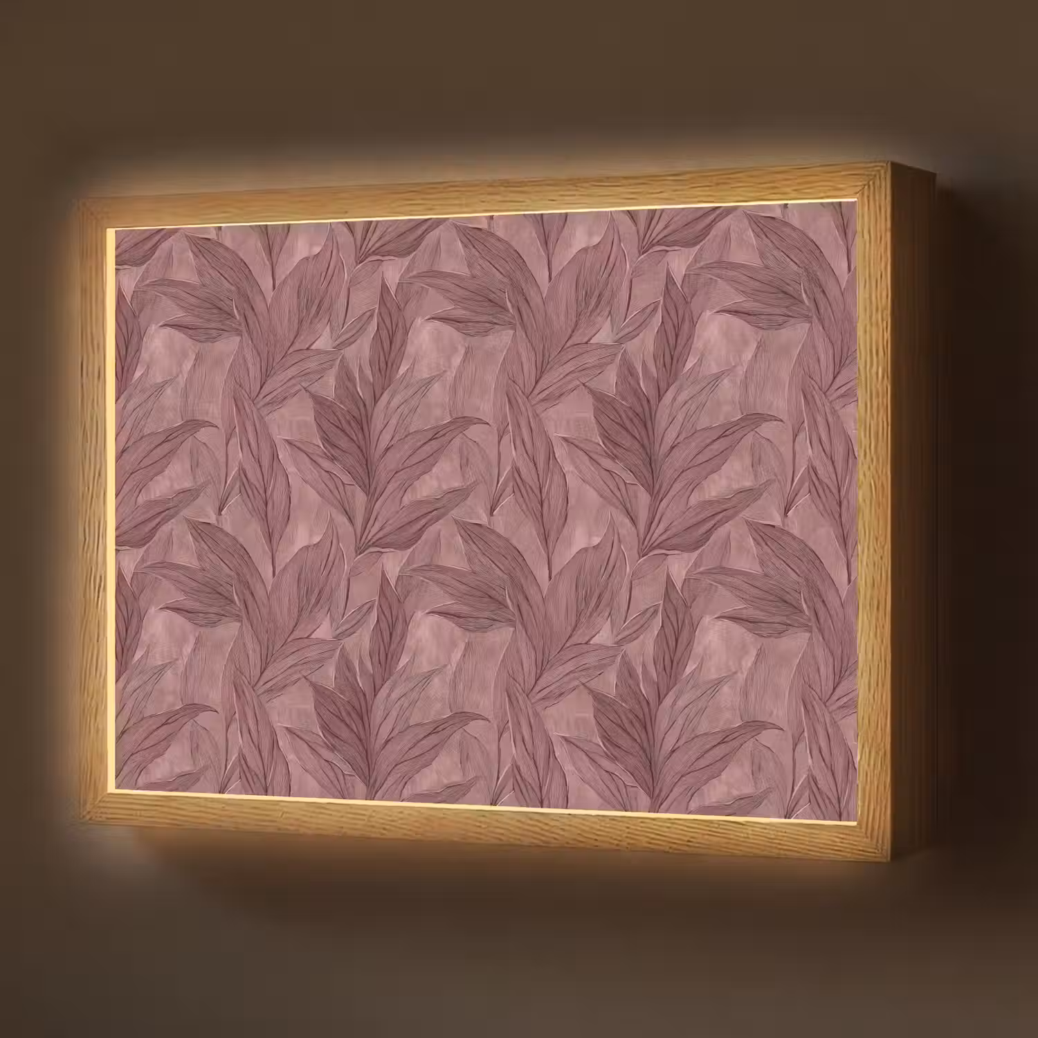 Bladeren - Patroon - Paars Light Box met batterij (Wandlamp) middel 907 -z3d_website