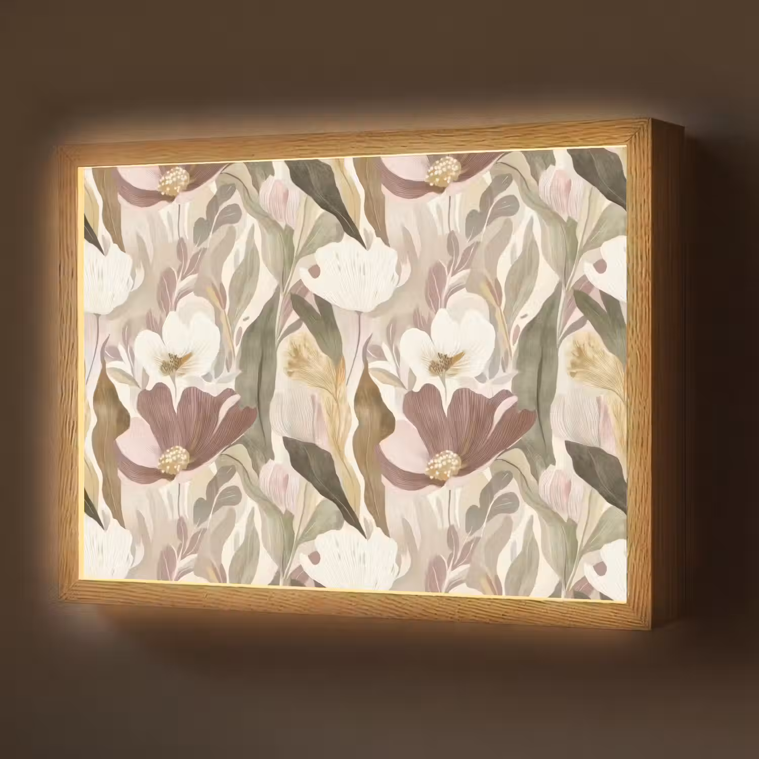 Bloemen - Aquarel - Kleurrijk Light Box met batterij (Wandlamp) middel 907 -z3d_website