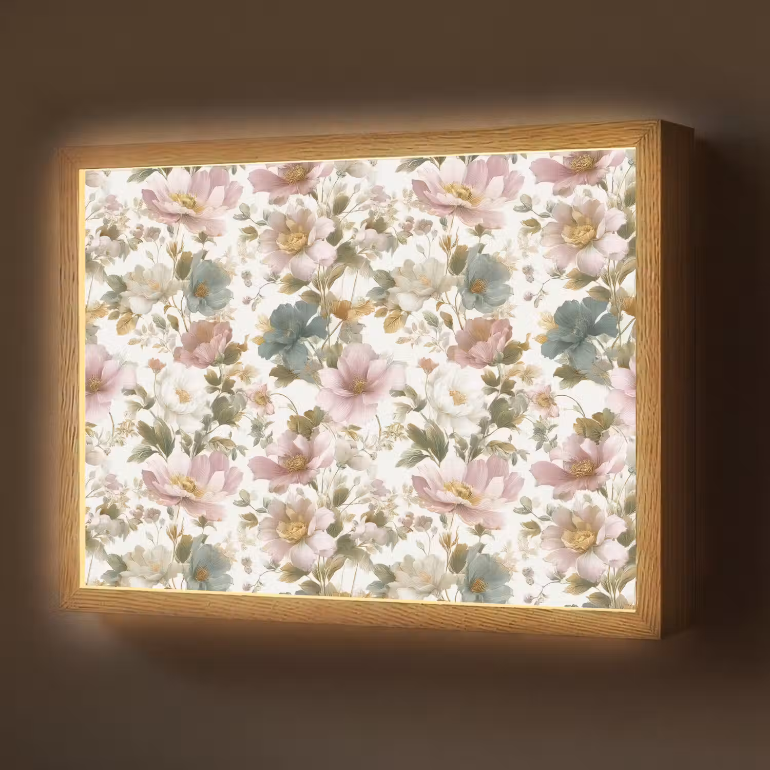 Bloemen - Patroon - Pastel Light Box met batterij (Wandlamp) middel 907 -z3d_website
