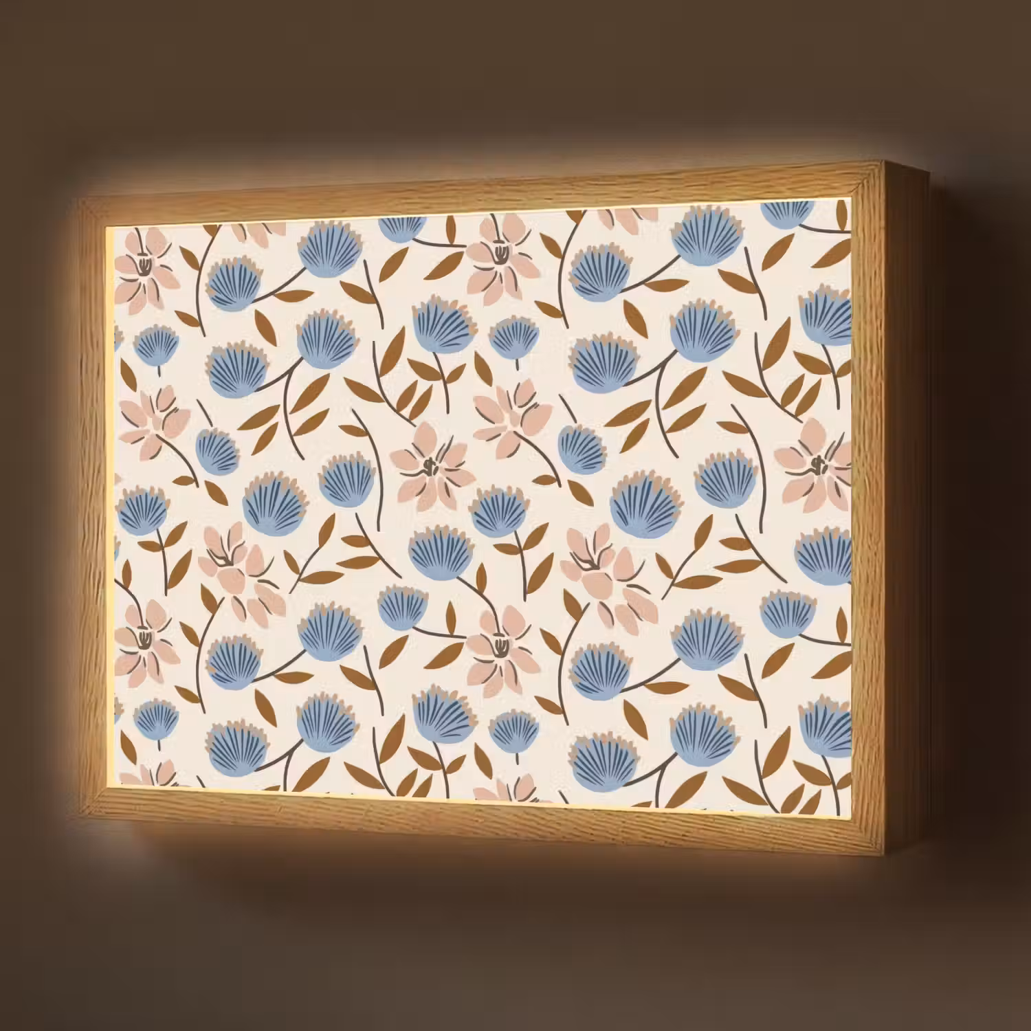 Bloemen - Wild - Blauw Light Box met batterij (Wandlamp) middel 907 -z3d_website