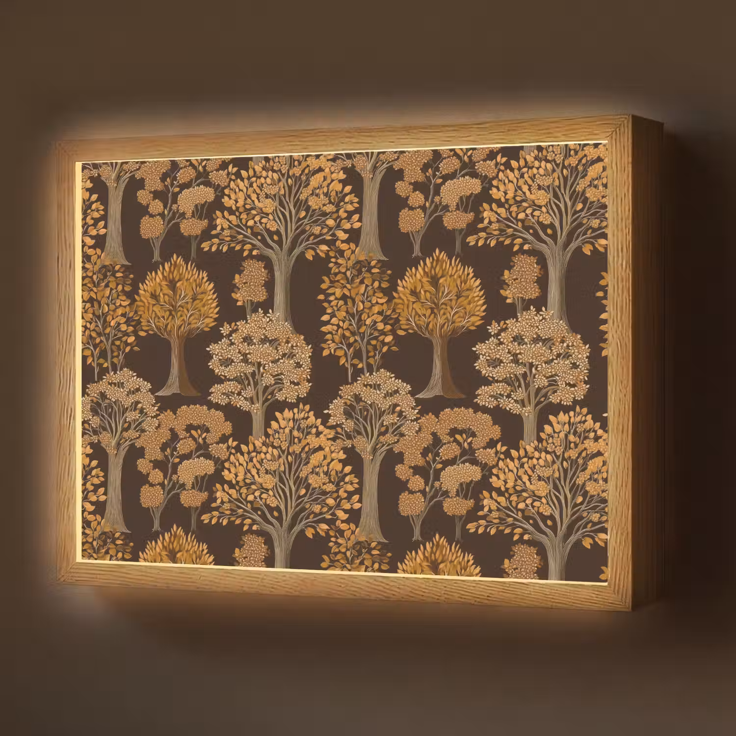 Bomen - Patroon - Bruin Light Box met batterij (Wandlamp) middel 907 -z3d_website