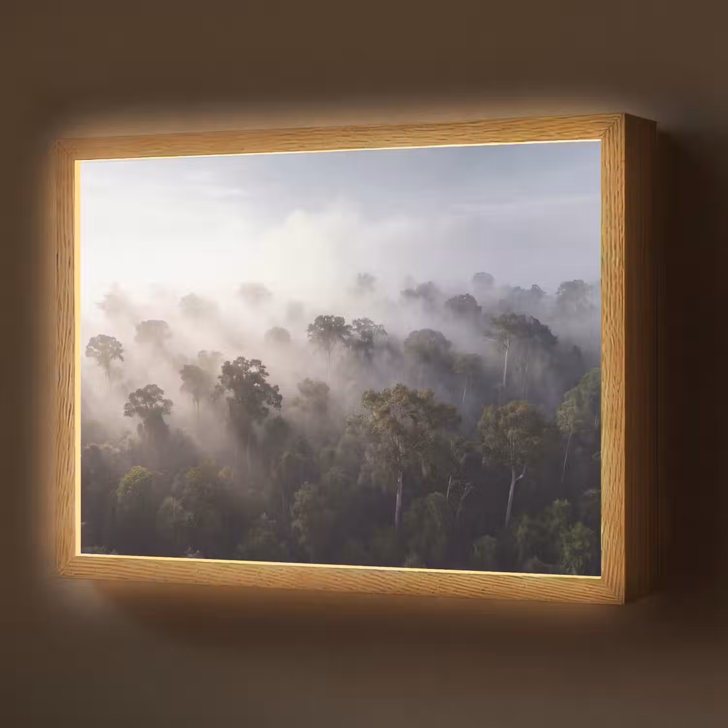 Bos - Mist - Natuur - Groen Light Box met batterij (Wandlamp) middel -z3d_website