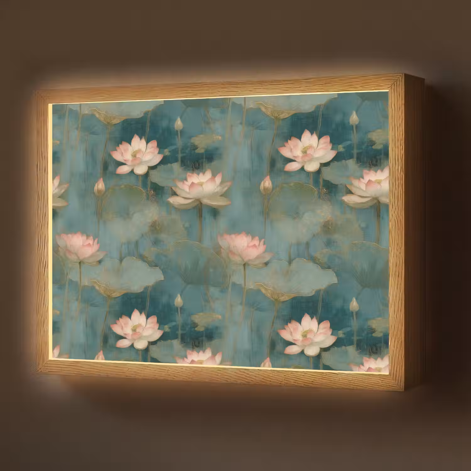 Botanisch - Bloemen - Roze Light Box met batterij (Wandlamp) middel 907 -z3d_website