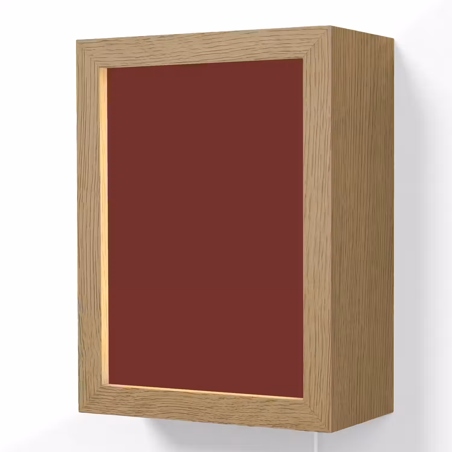 Burnt - Mahogany - Rood Light Box met kabel (Wandlamp) klein 929 -3d
