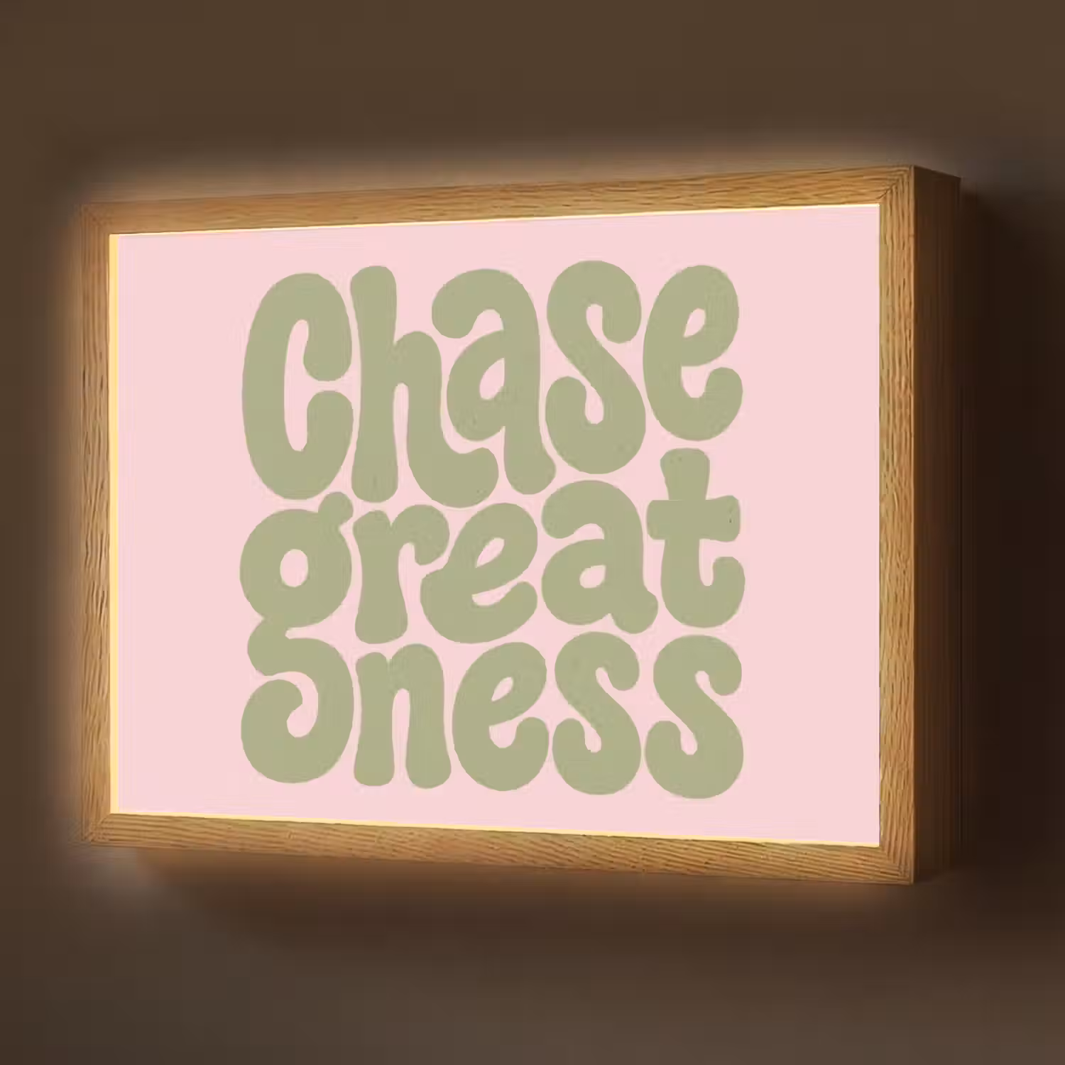 Chase greatness - Groen - Roze - Retro Light Box met batterij (Wandlamp) middel -z3d_website