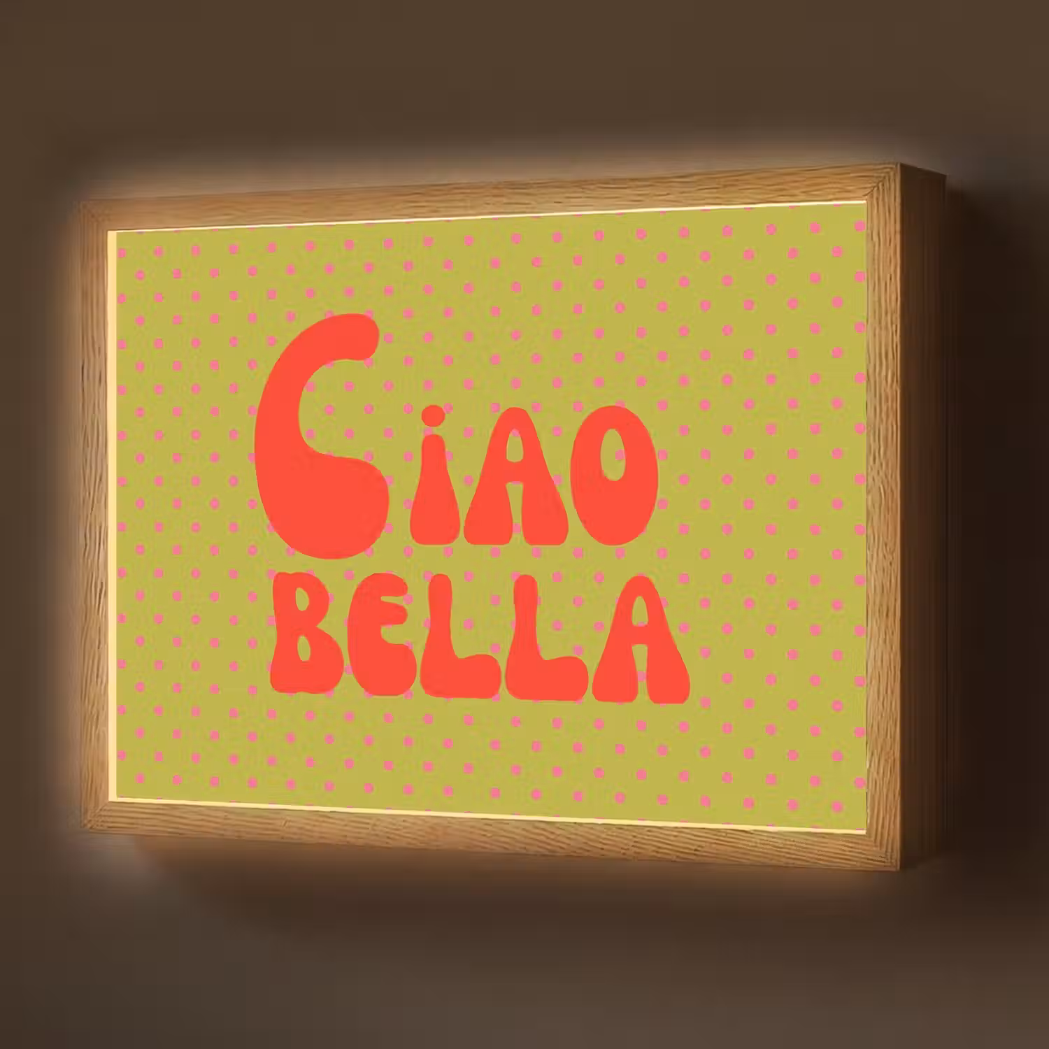 Ciao bella - Rood - Groen - Stippen Light Box met batterij (Wandlamp) middel -z3d_website