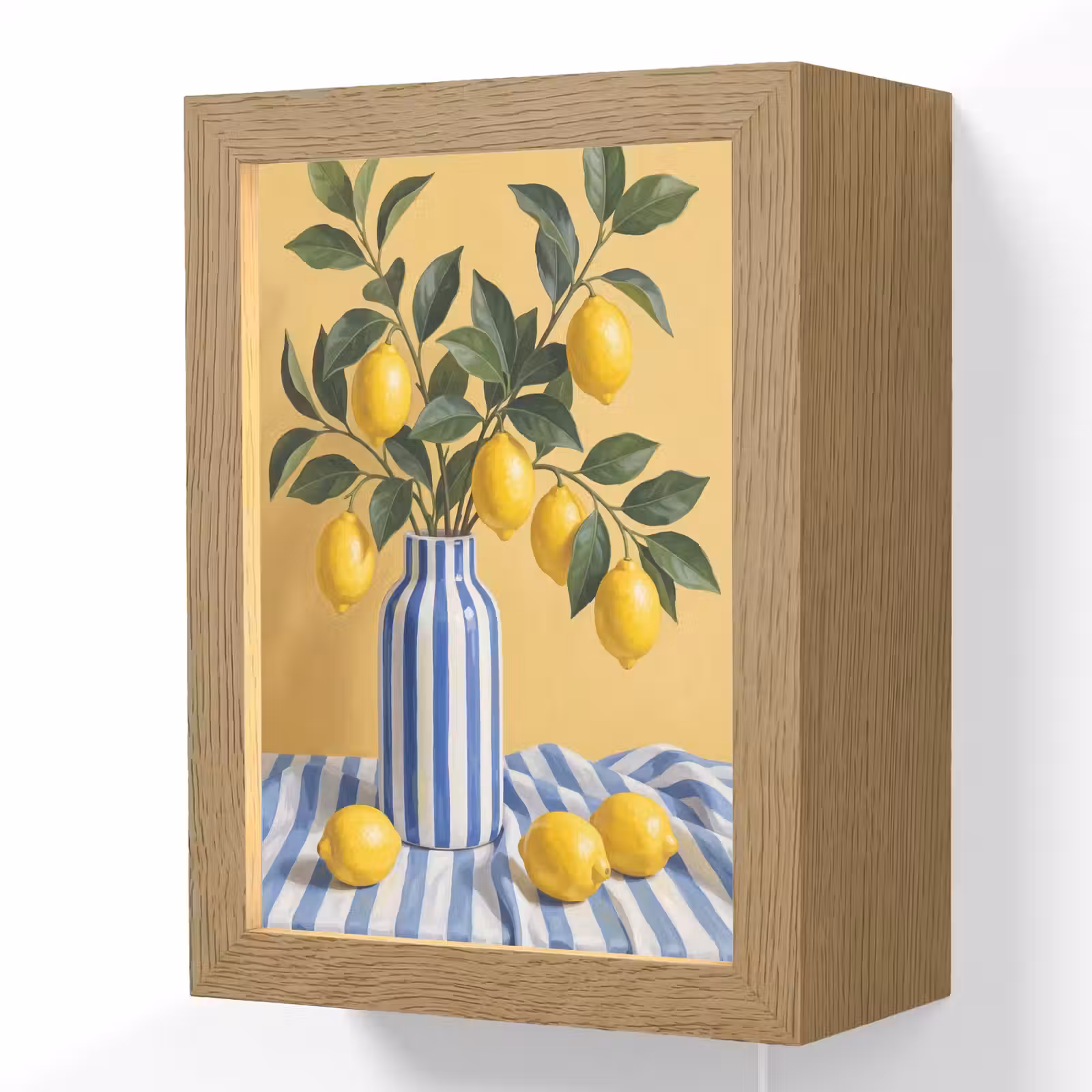 Lightbox - Wandlamp - Citroen - Stilleven - Modern - Citroen - Stilleven - Modern Light Box met kabel (Wandlamp) klein