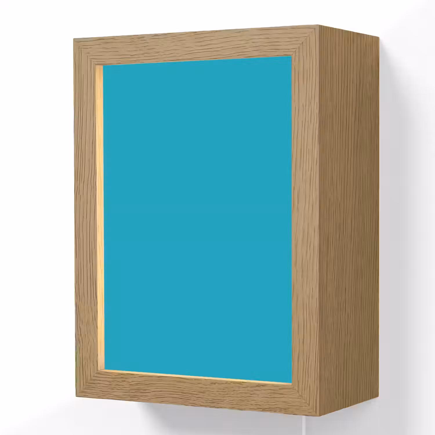 Deep - Turquoise - Turkoois Light Box met kabel (Wandlamp) klein 929 -3d