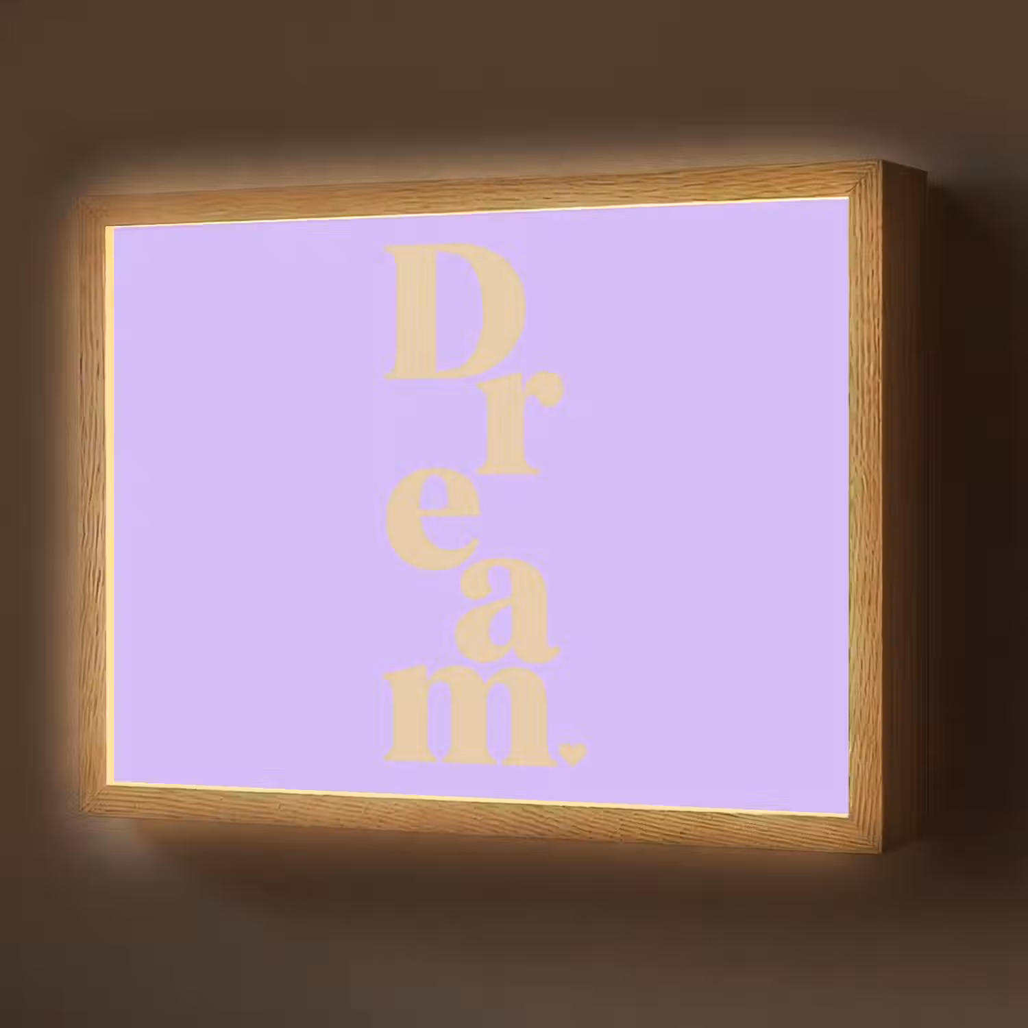 Dream - Paars - Typografisch Light Box met batterij (Wandlamp) middel -z3d_website