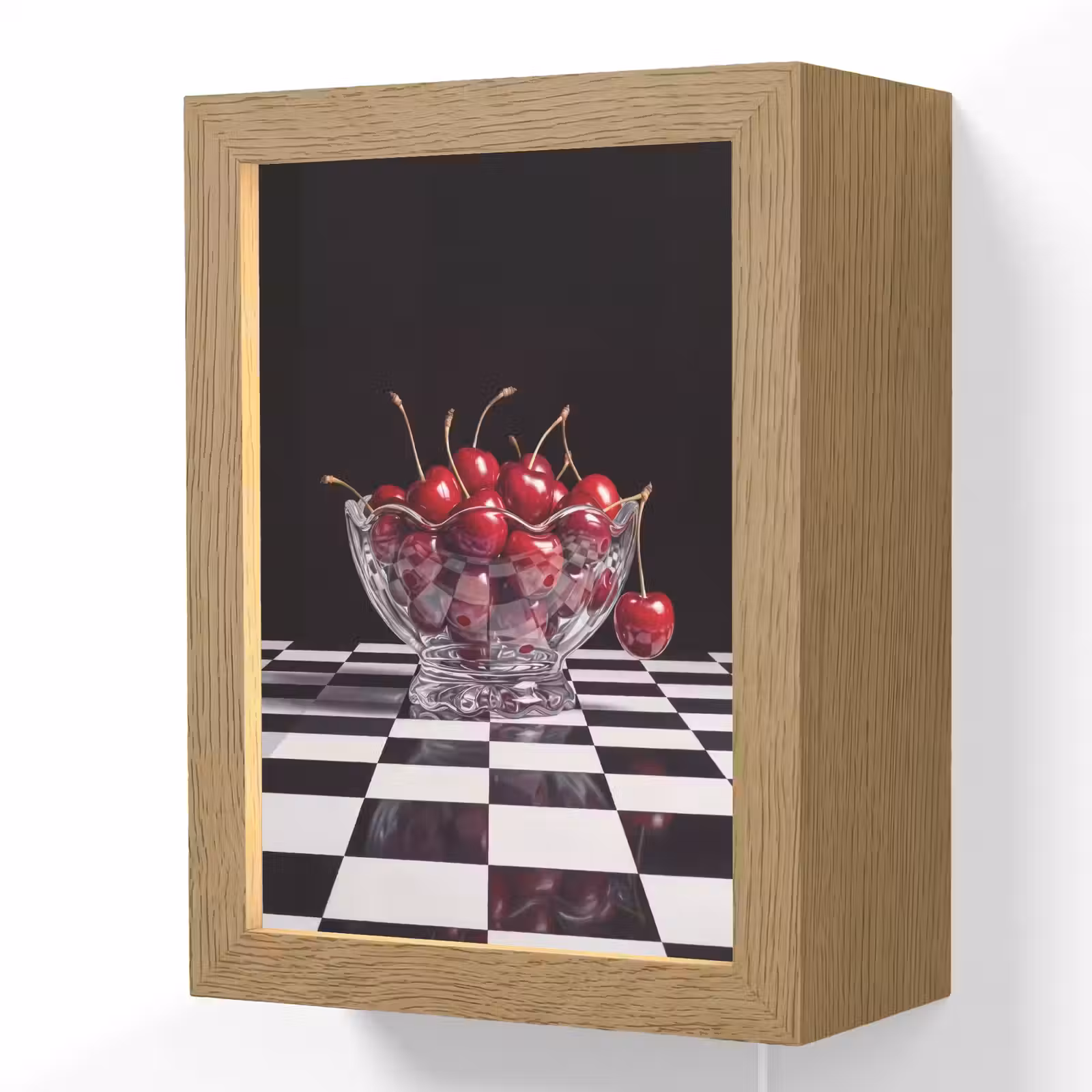 Lightbox - Wandlamp - Eten - Kersen - Rood - Eten - Kersen - Rood Light Box met kabel (Wandlamp) klein