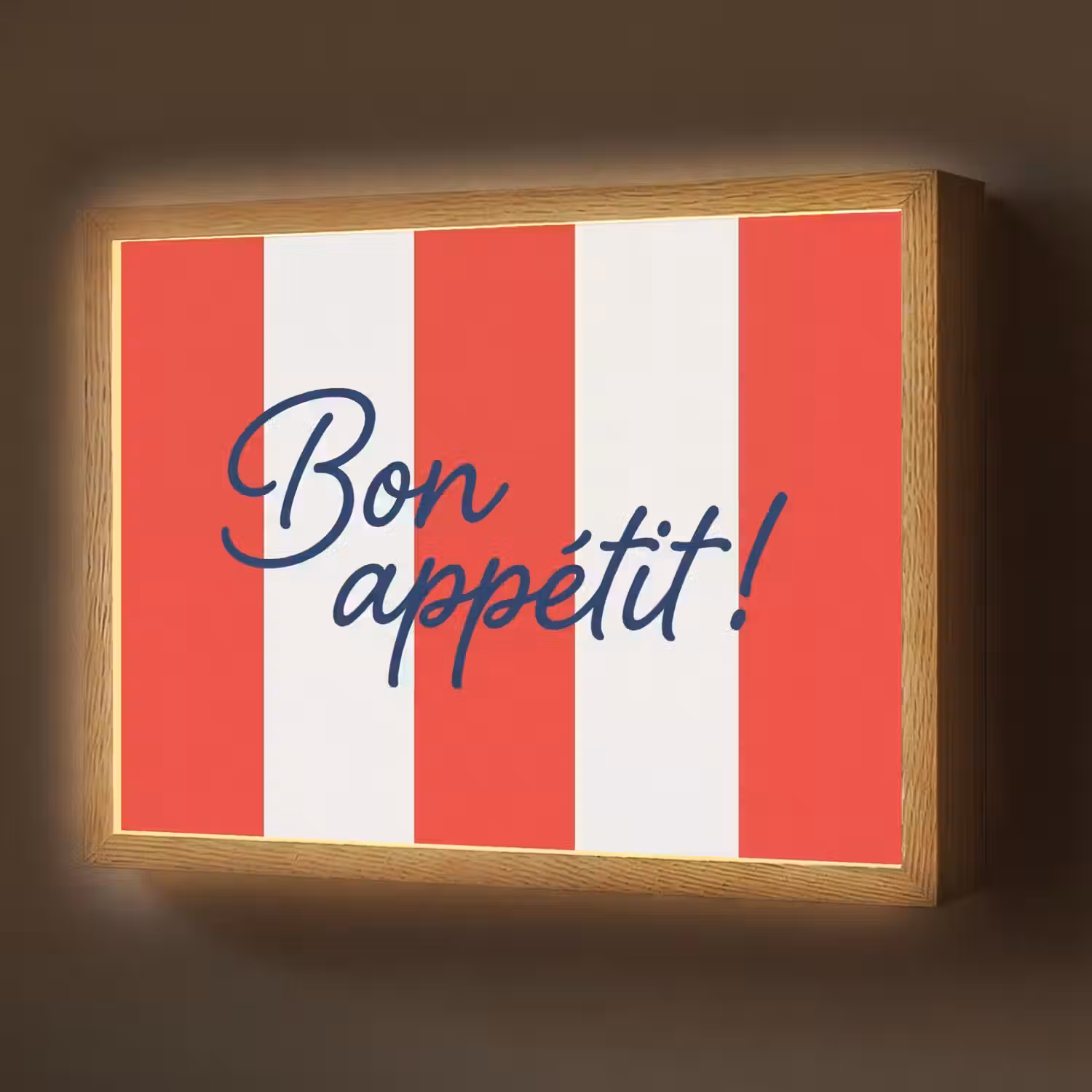 Eten - Spreuk - Keuken - Grafisch - Rood-Wit Light Box met batterij (Wandlamp) middel -z3d_website