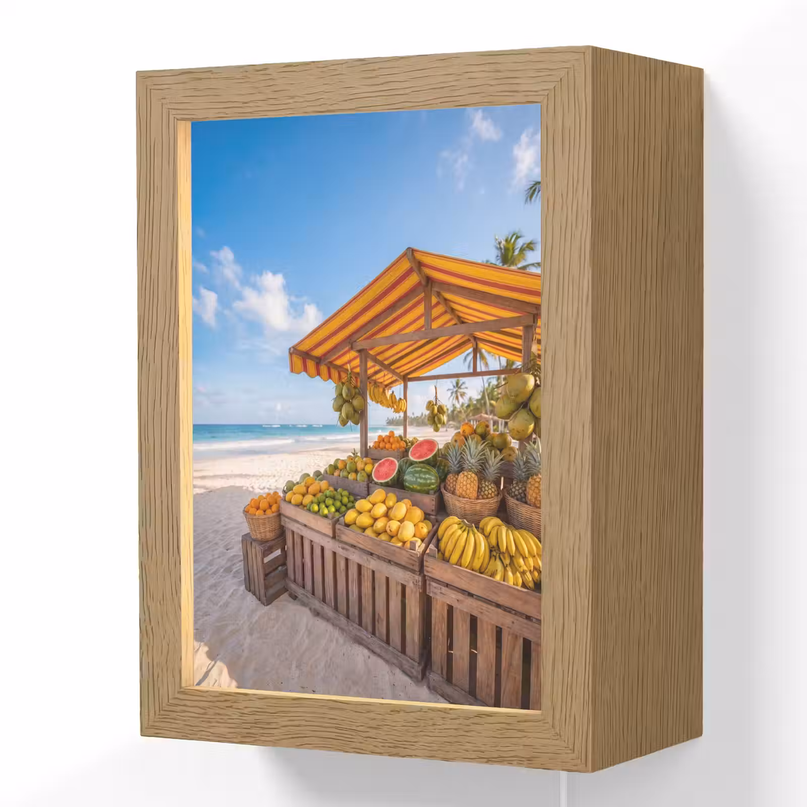 Lightbox - Wandlamp - Fruit - Strand - Tropisch - Fruit - Strand - Tropisch Light Box met kabel (Wandlamp) klein