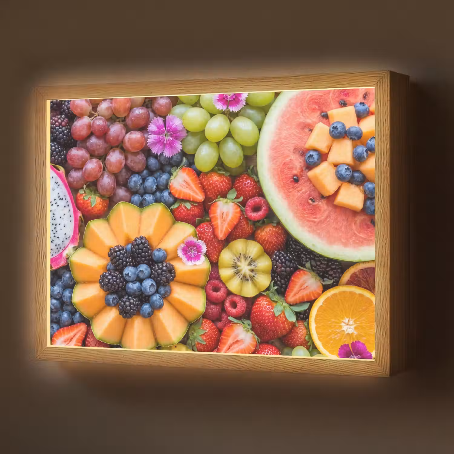 Fruit - Vers - Variatie - Eten - Kleurrijk Light Box met batterij (Wandlamp) middel -z3d_website