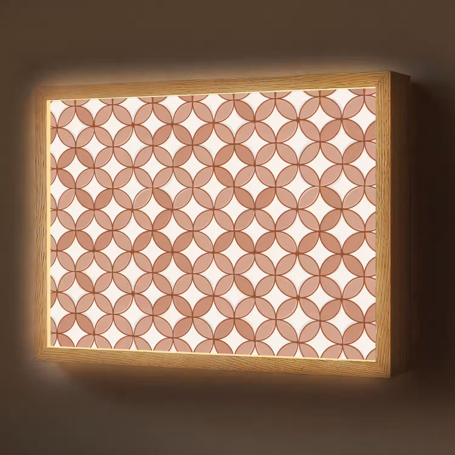 Geometrisch - Cirkels - Modern - Terracotta Light Box met batterij (Wandlamp) middel 907 -z3d_website