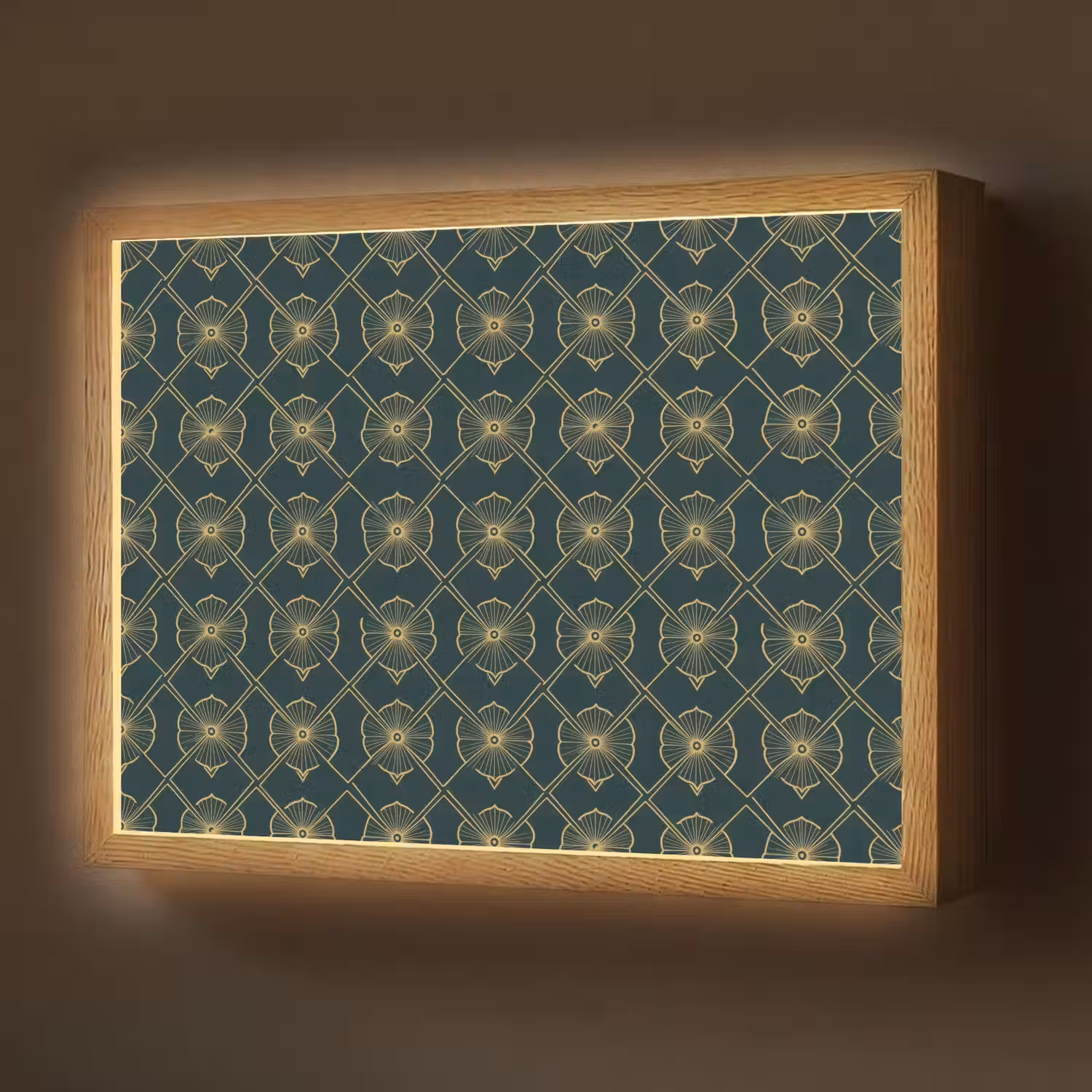 Geometrisch - Elegant - Groen Light Box met batterij (Wandlamp) middel 907 -z3d_website