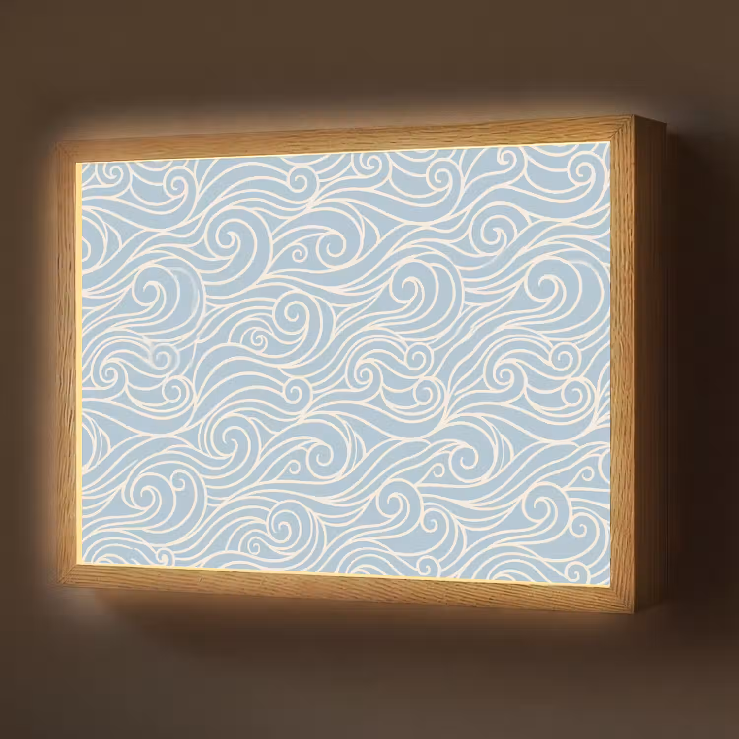 Golf - Abstract - Natuur - Modern - Blauw Light Box met batterij (Wandlamp) middel -z3d_website