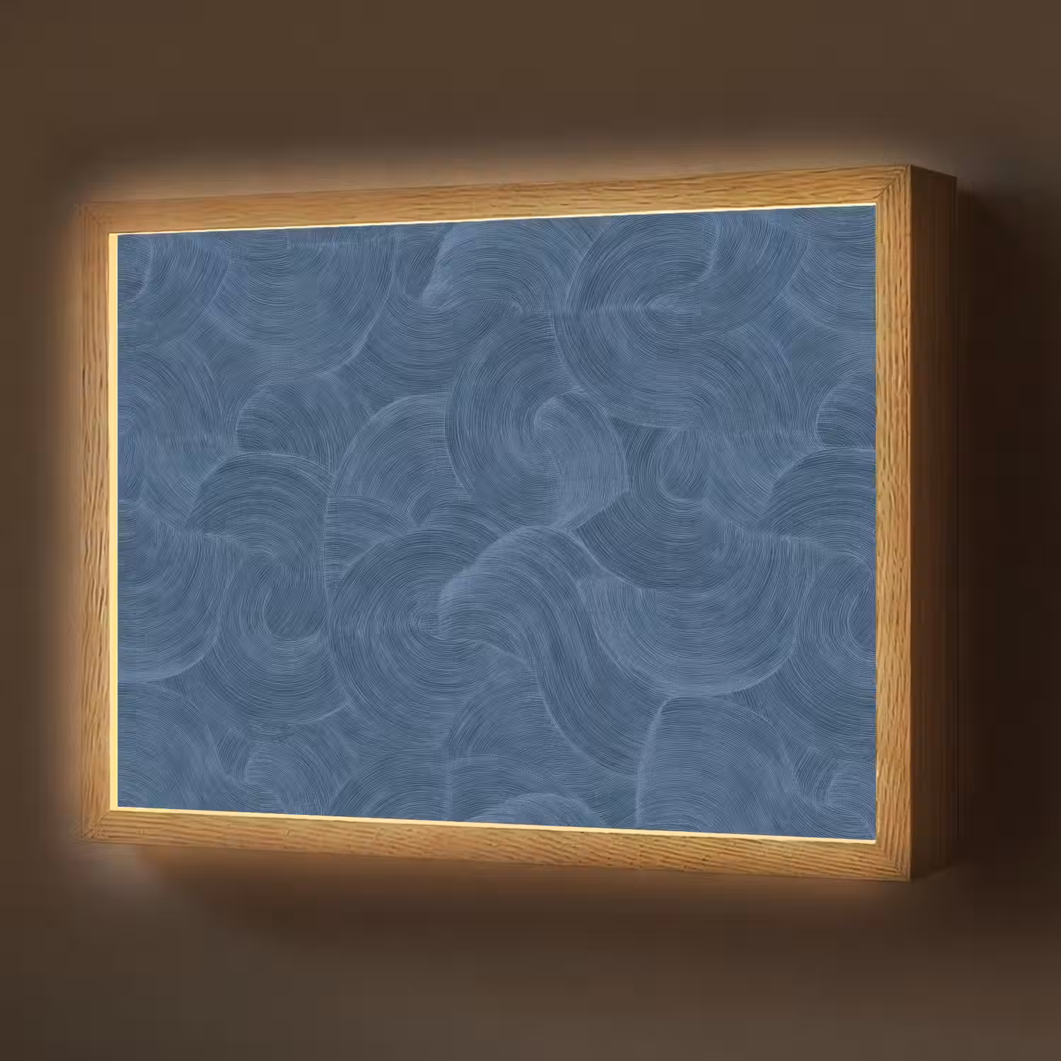 Golven - Textuur - Patroon - Blauw Light Box met batterij (Wandlamp) middel 907 -z3d_website