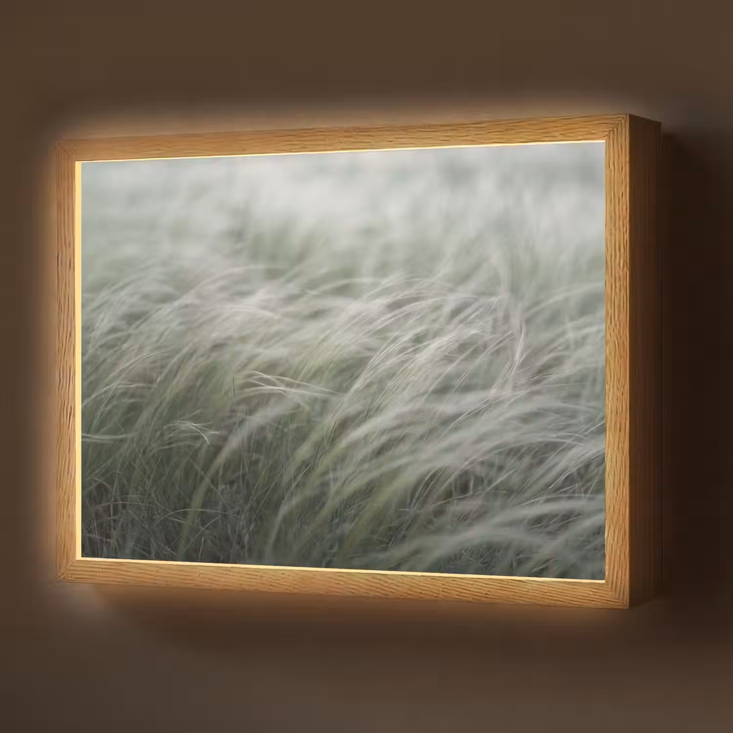 Gras - Wazig - Natuur - Groen - Zacht Light Box met batterij (Wandlamp) middel -z3d_website