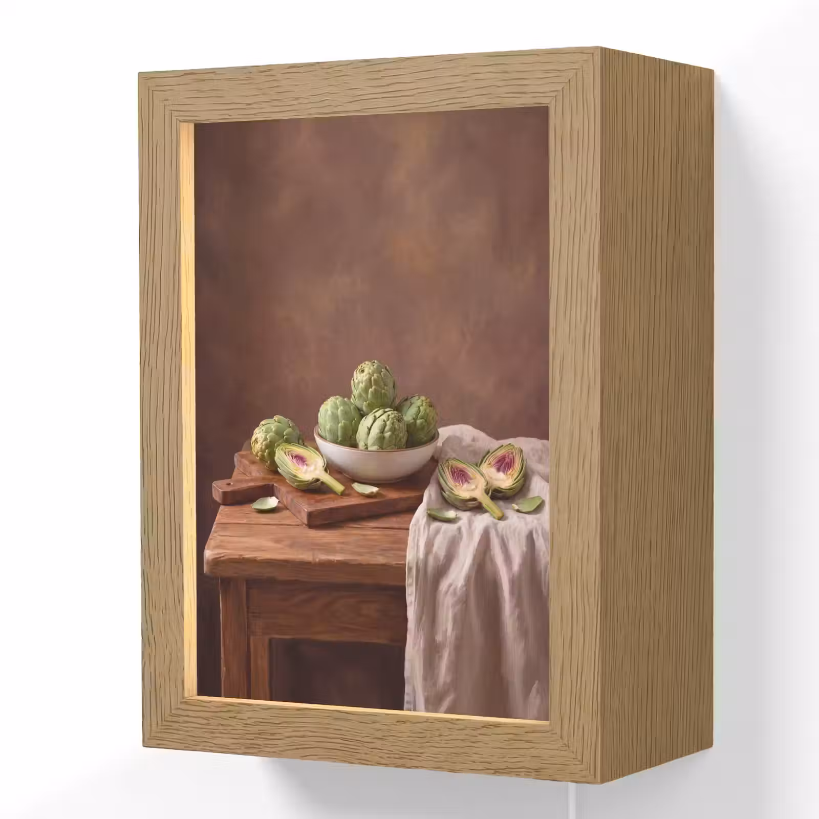 Lightbox - Wandlamp - Groenten - Artisjok - Keuken - Groenten - Artisjok - Keuken Light Box met kabel (Wandlamp) klein
