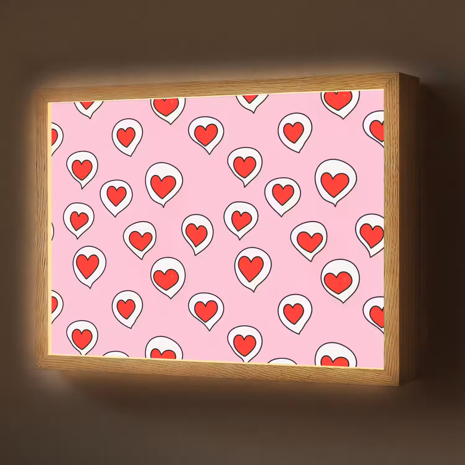 Hartjes - Patroon - Rood Light Box met batterij (Wandlamp) middel 907 -z3d_website