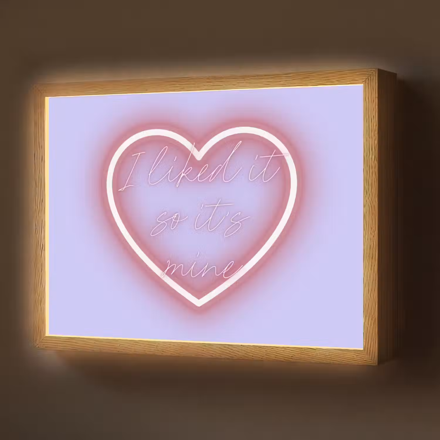 I liked it so it's mine - Neon hart - Paars Light Box met batterij (Wandlamp) middel -z3d_website