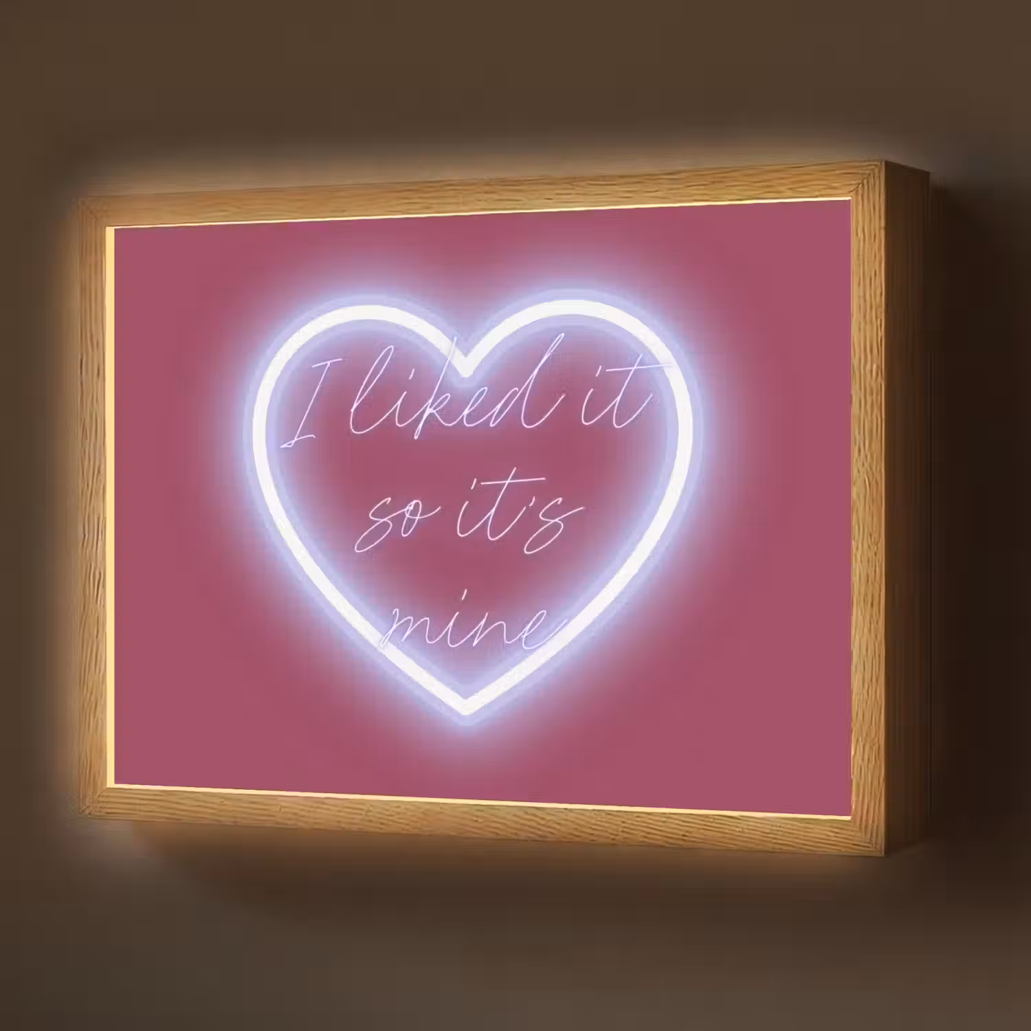 I liked it so it's mine - Neon hart - Roze Light Box met batterij (Wandlamp) middel -z3d_website