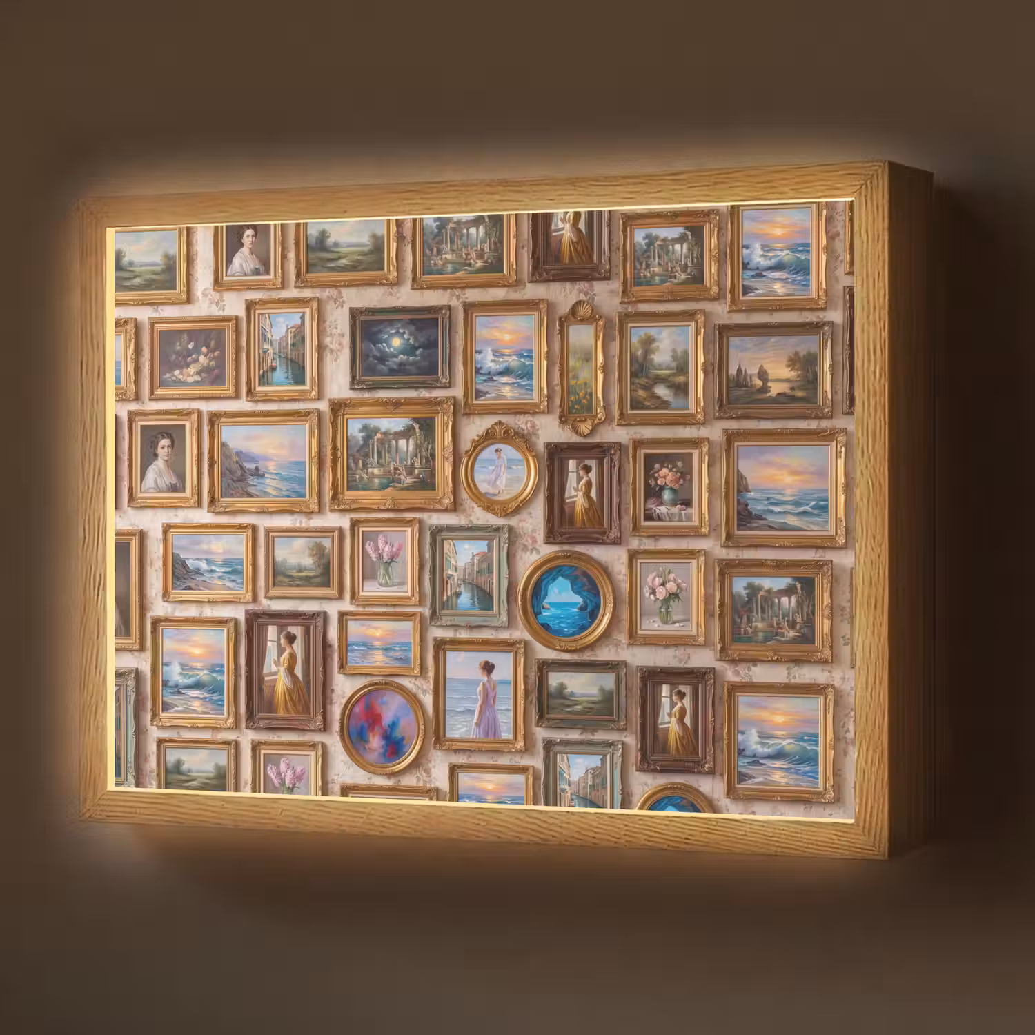 Interieur - Kunst - Collectie - Klassiek - Goud Light Box met batterij (Wandlamp) middel -z3d_website