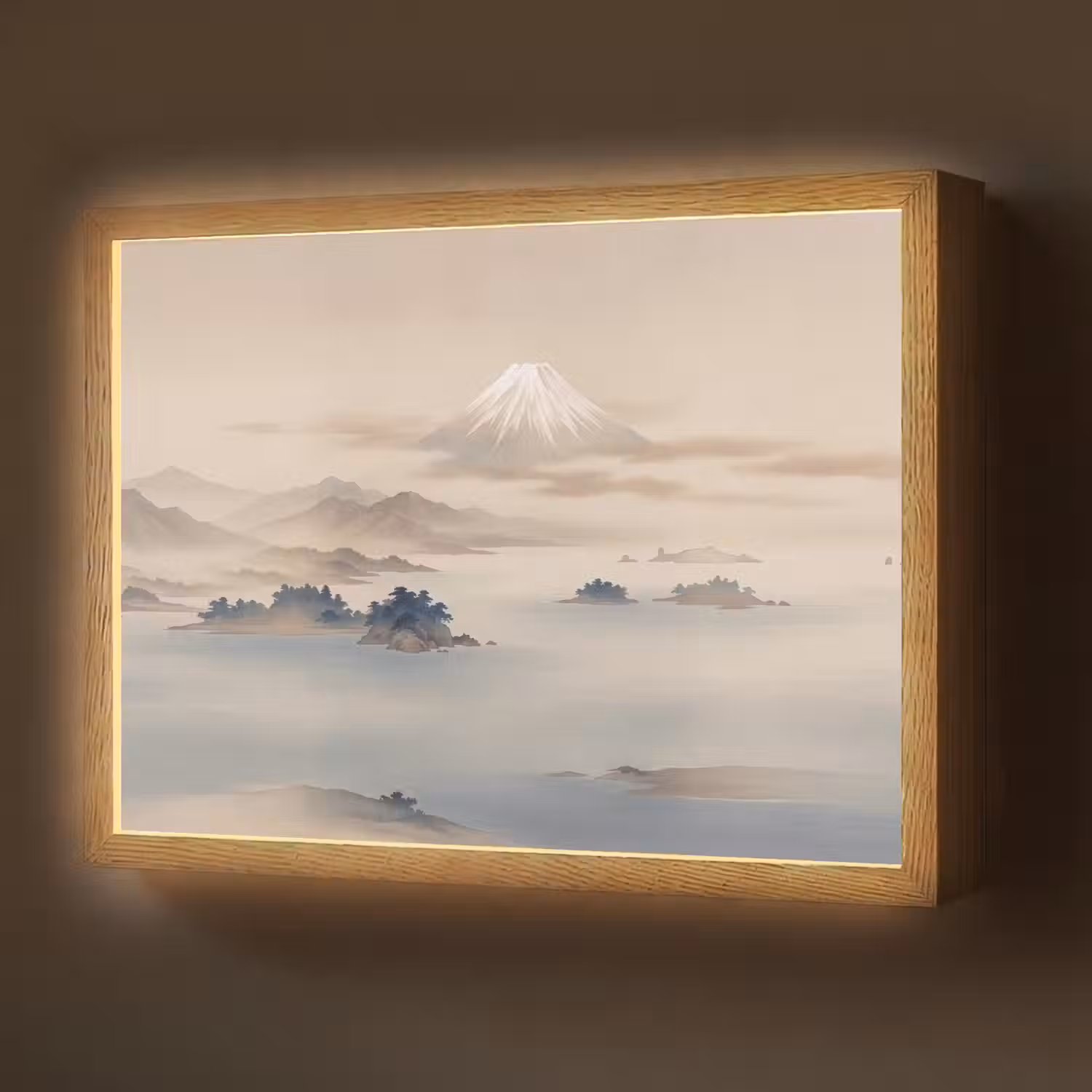 Japans - Landschap - Beige Light Box met batterij (Wandlamp) middel -z3d_website