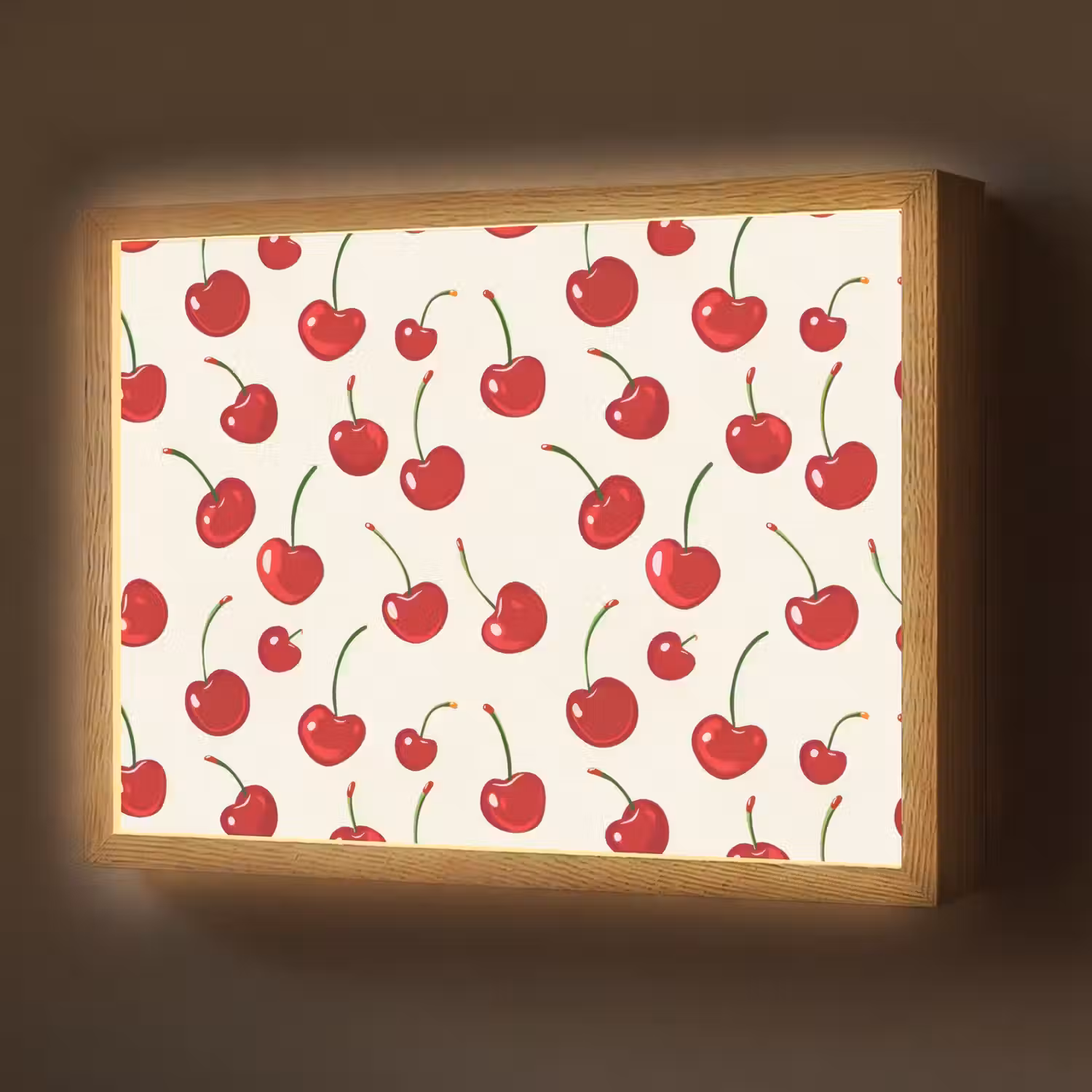 Kersen - Minimalistisch - Rood Light Box met batterij (Wandlamp) middel 907 -z3d_website