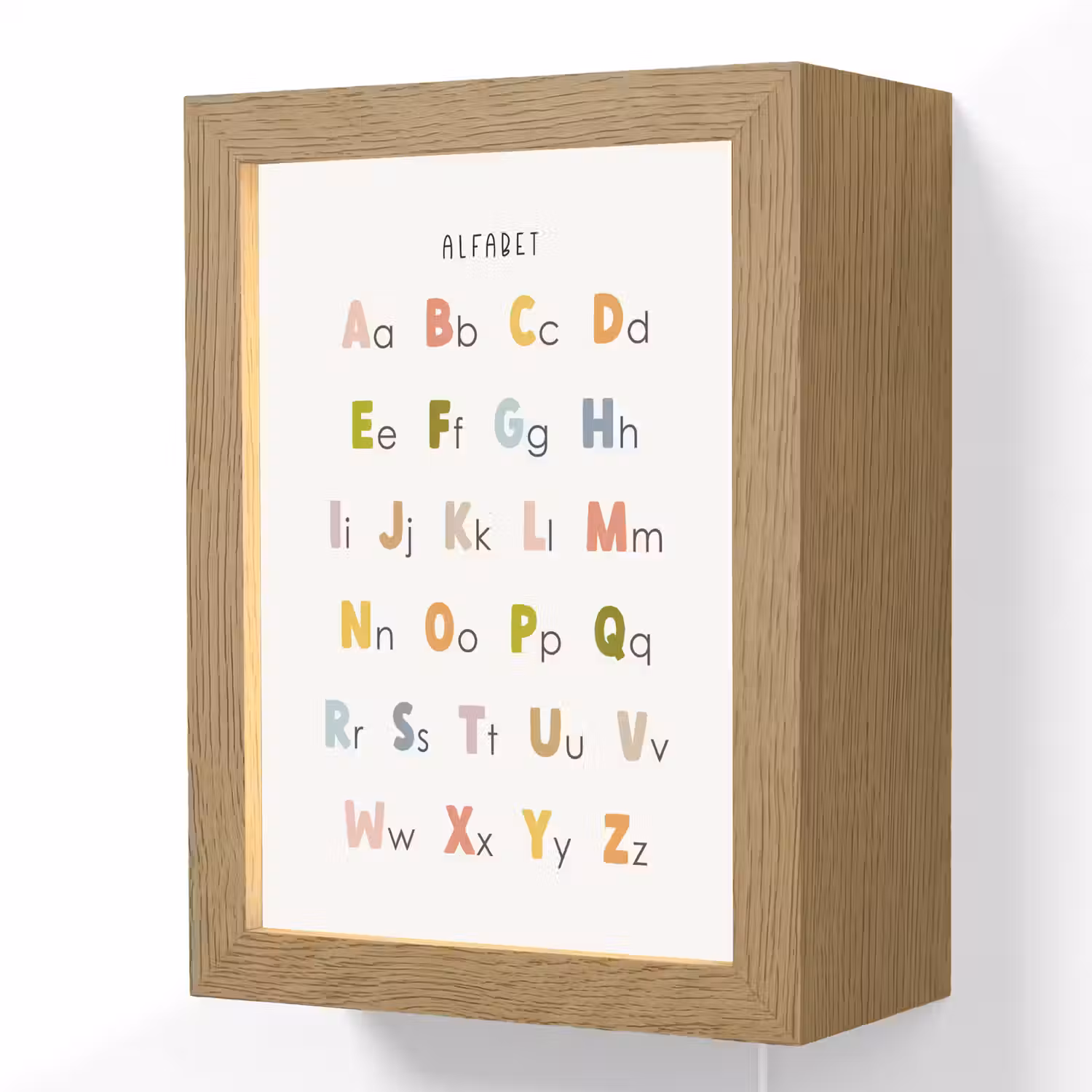 Alfabet - Educatief - Kleuren - Letters leren voor kinderen Light Box met kabel (Wandlamp kind) klein -3d