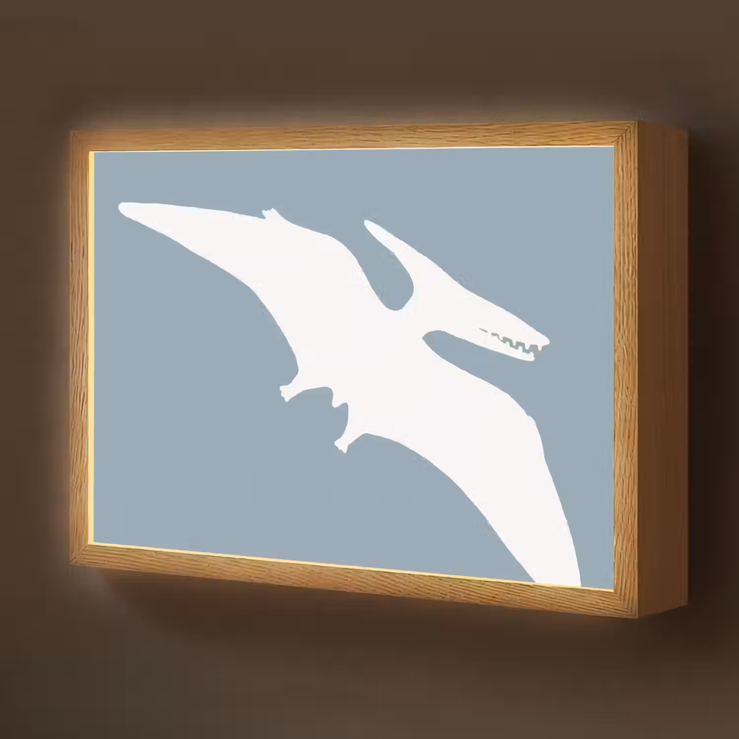 Dino - Pteranodon - Dinosaurus - Blauw Light Box met batterij (Wandlamp kind) middel -z3d_website