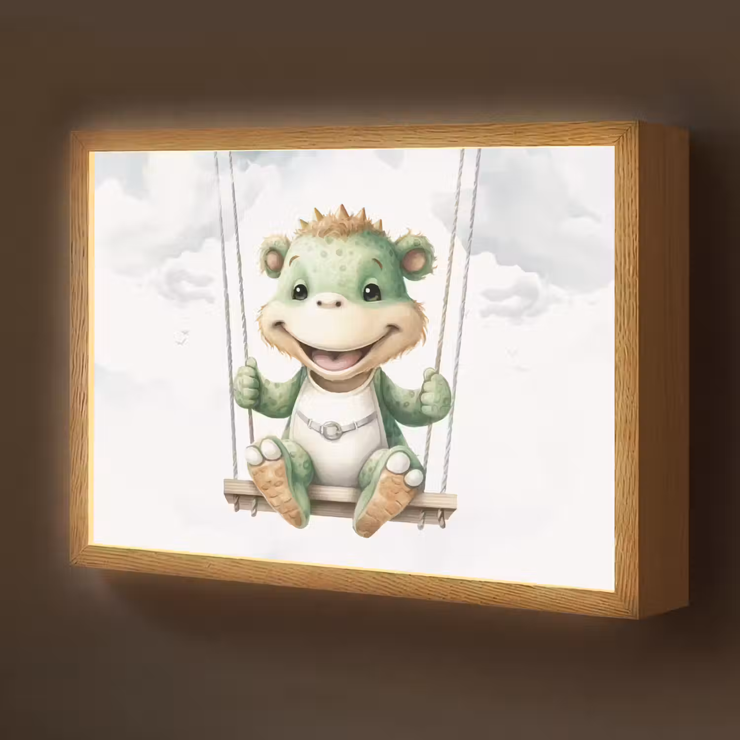 Draak - Baby dier - Kinderen Light Box met batterij (Wandlamp kind) middel -z3d_website