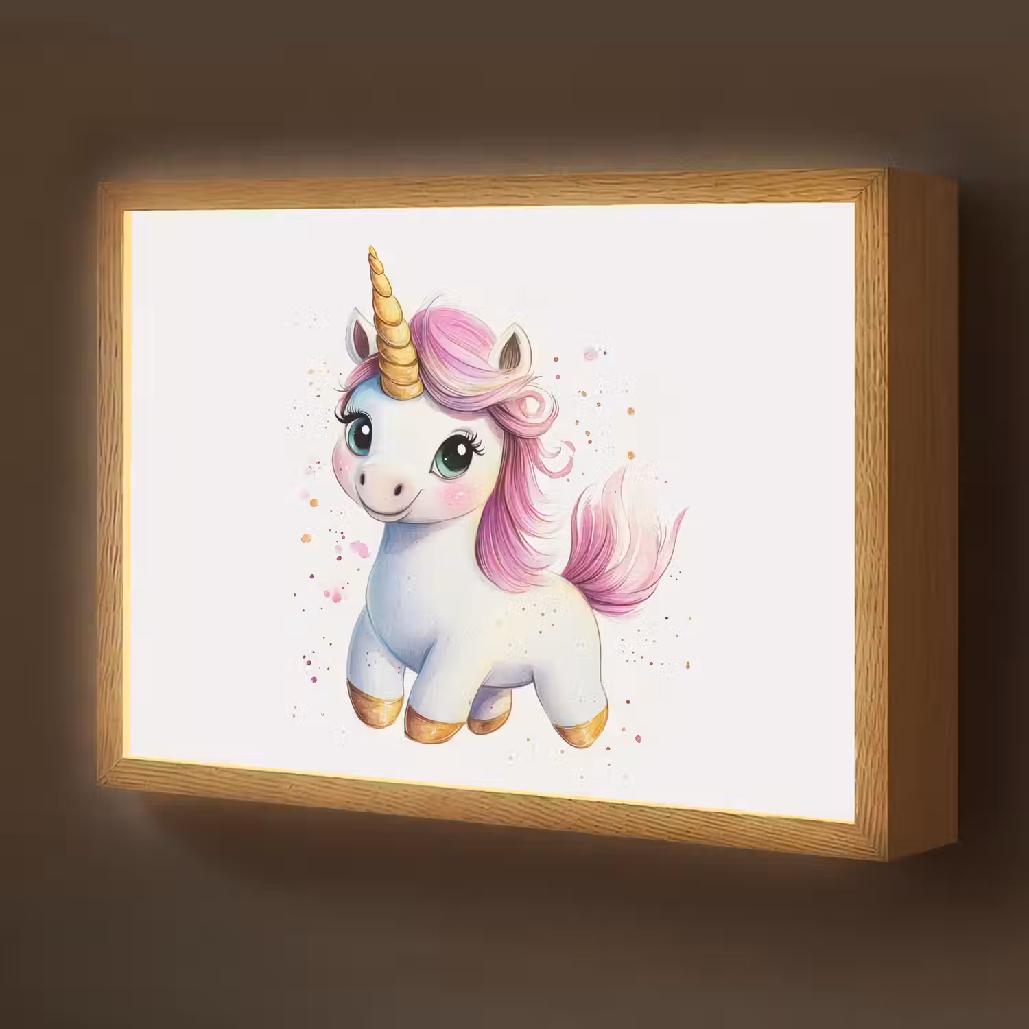 Eenhoorn - Roze - Magie Light Box met batterij (Wandlamp kind) middel -z3d_website
