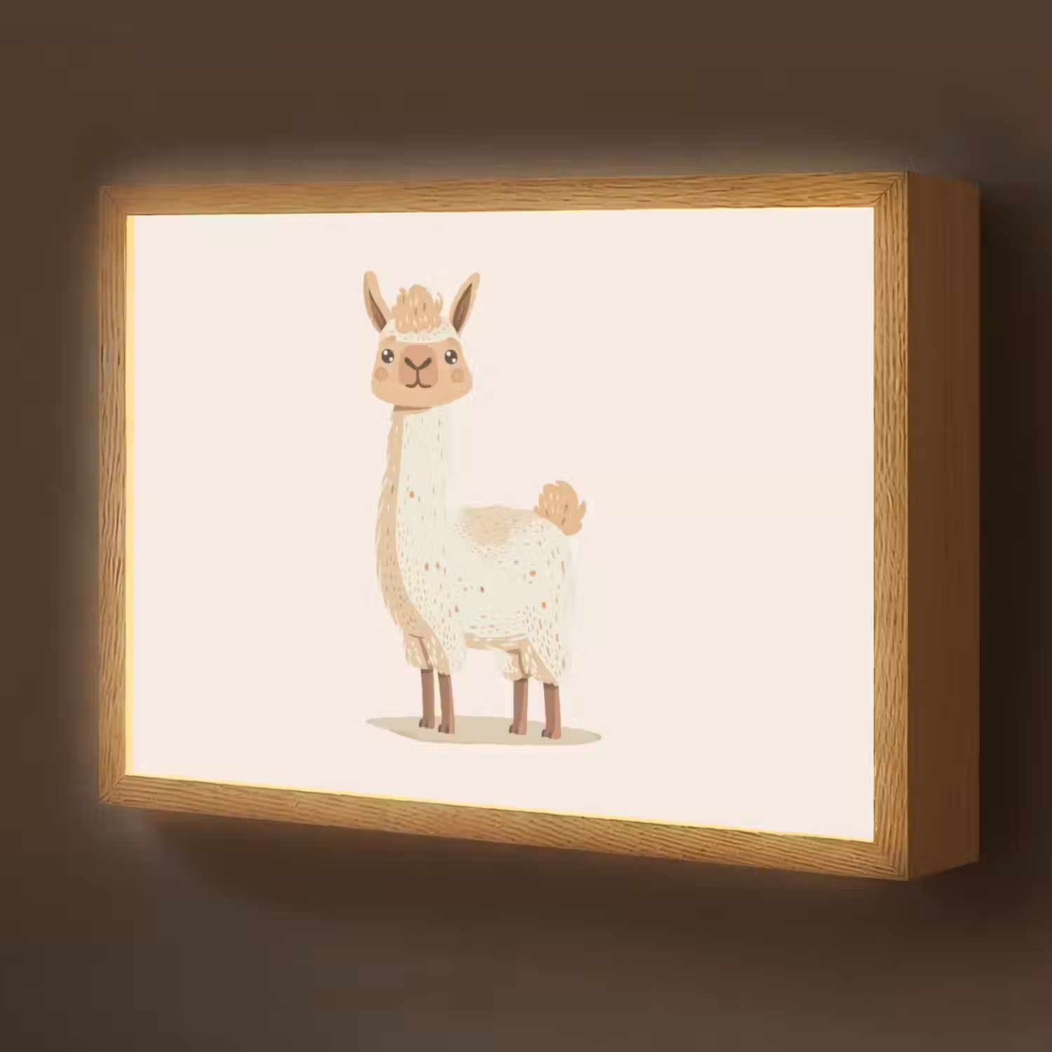 Lama - Dieren - Boerderij - Pastel Light Box met batterij (Wandlamp kind) middel -z3d_website
